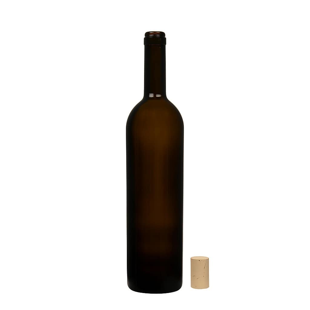 750 ml Weinflasche „Liberty“, antikgrün, Mündung: Kork