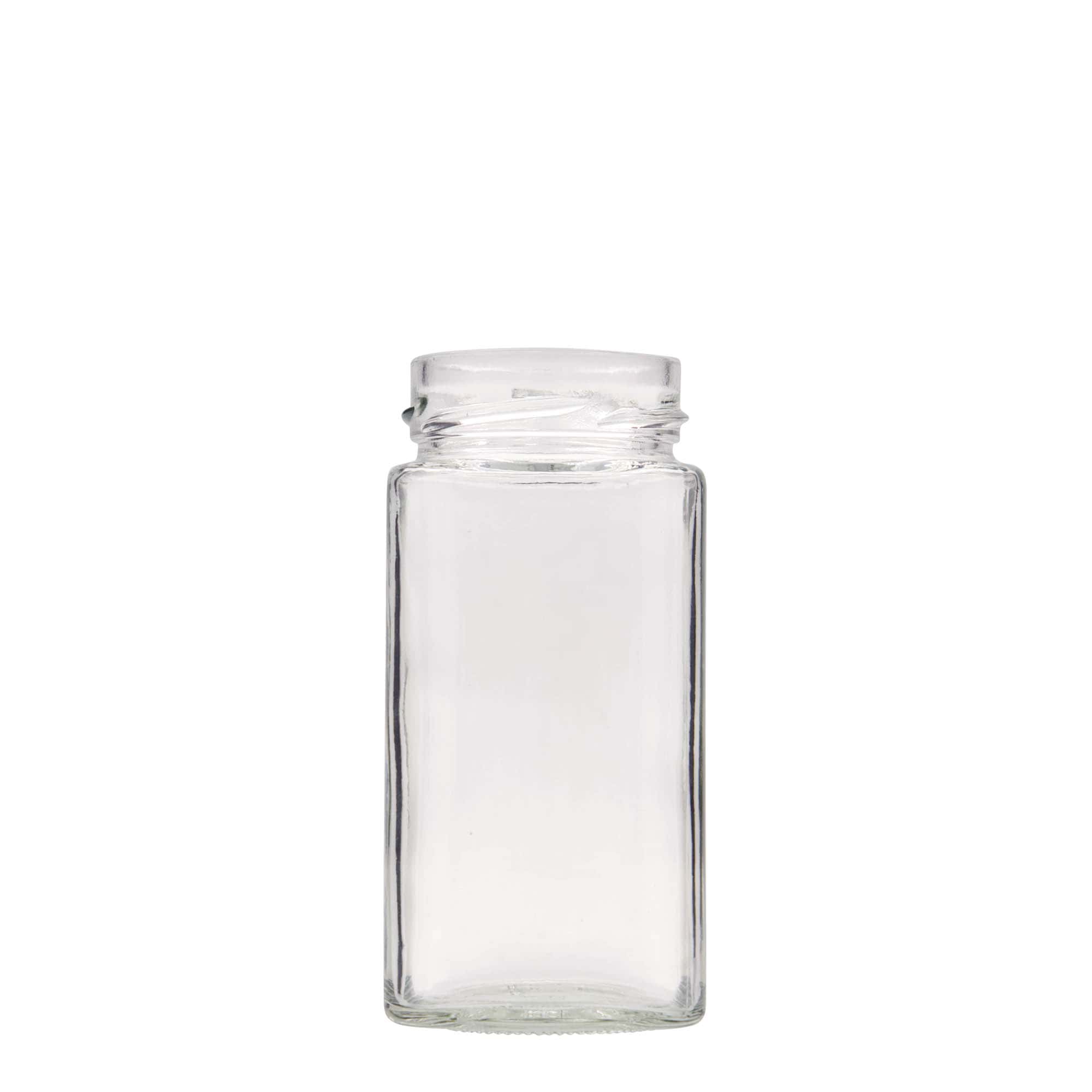 314 ml Vierkantglas 'Funny', Mündung: Deep-Twist-Off (DTO 58)