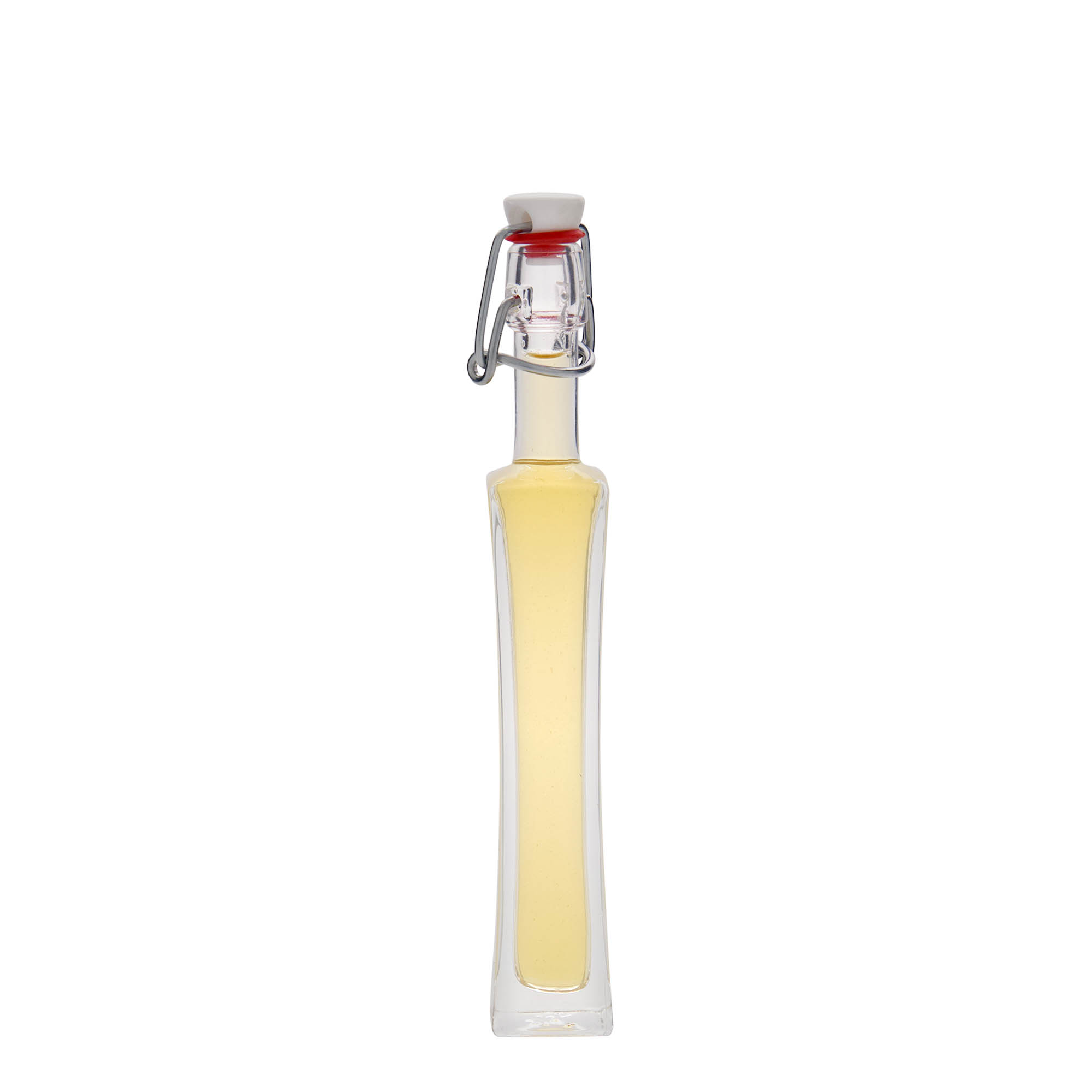 40 ml Glasflasche 'Koko', quadratisch, Mündung: Bügelverschluss