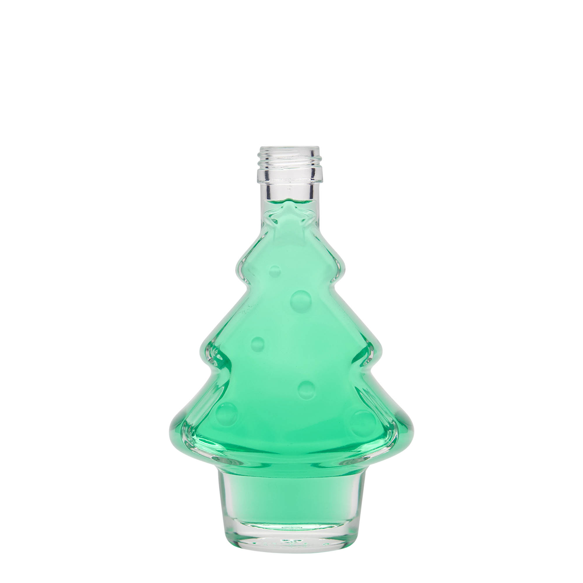 200 ml Glasflasche „Tannenbaum“, Mündung: PP 28