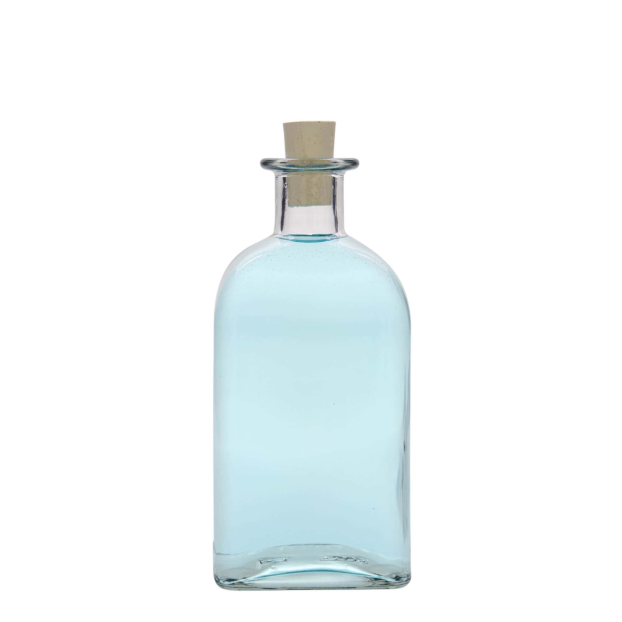 500 ml Glasflasche Apotheker Carré, quadratisch, Mündung: Kork