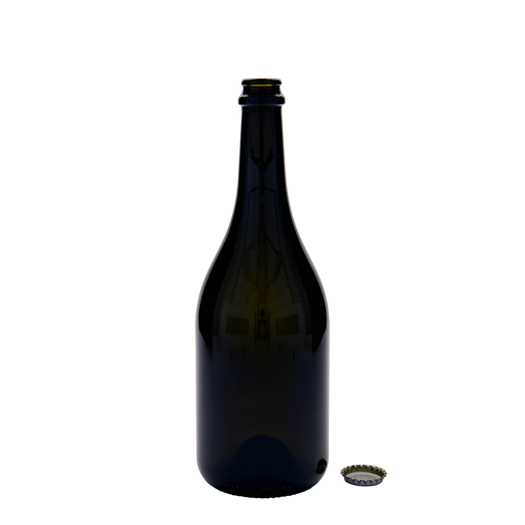 750 ml Bierflasche „Horta“, Glas, antikgrün, Mündung: Kronkorken