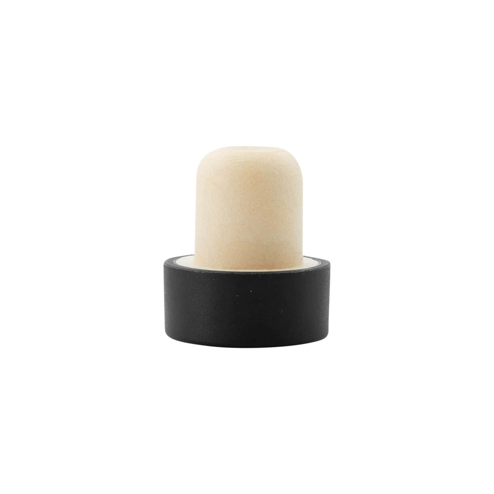Griffkorken 19 mm, Kunststoff, schwarz, für Mündung: Kork