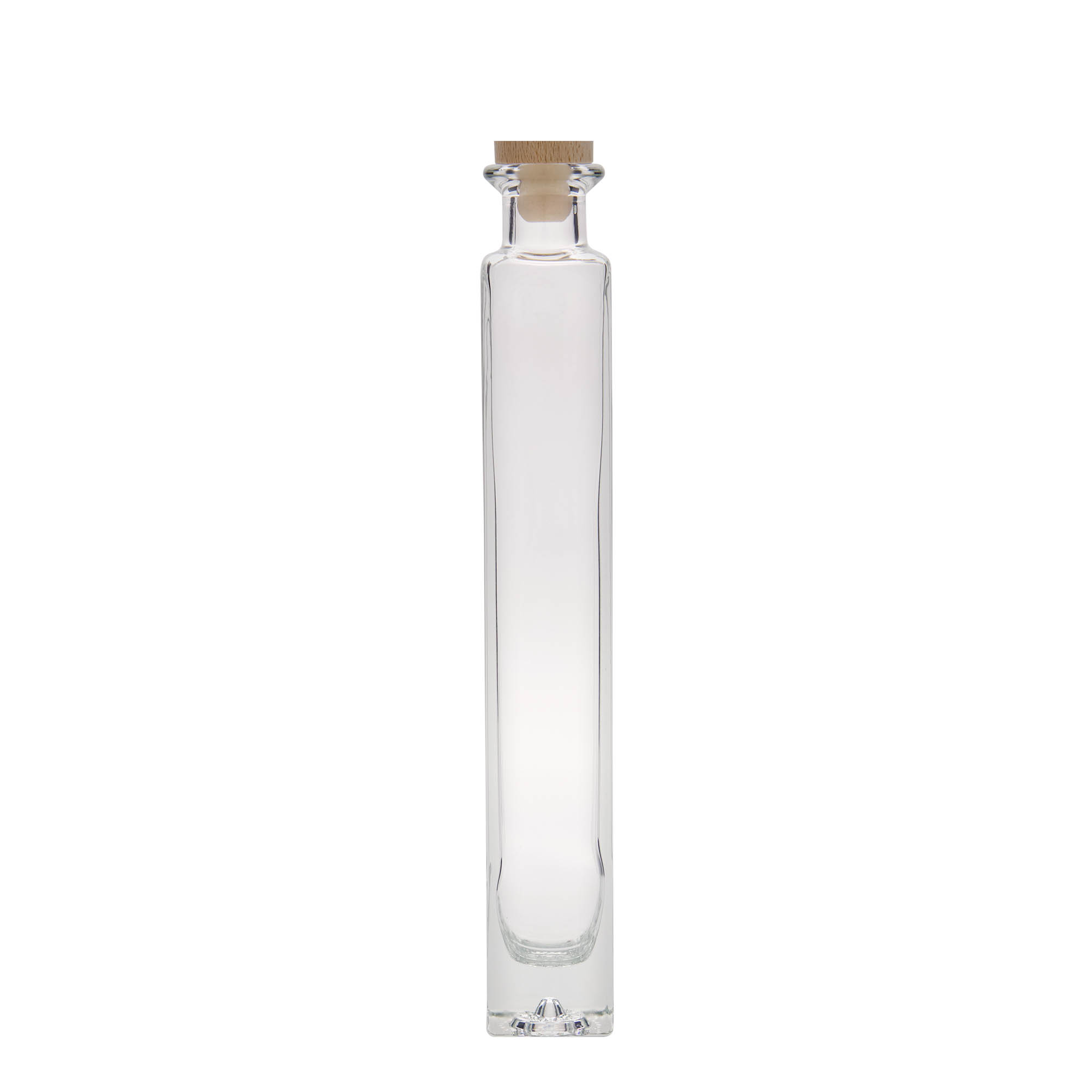 200 ml Glasflasche 'Tommy', quadratisch, Mündung: Kork 200 ml Glasflasche 'Tommy', quadratisch, Mündung: Kork