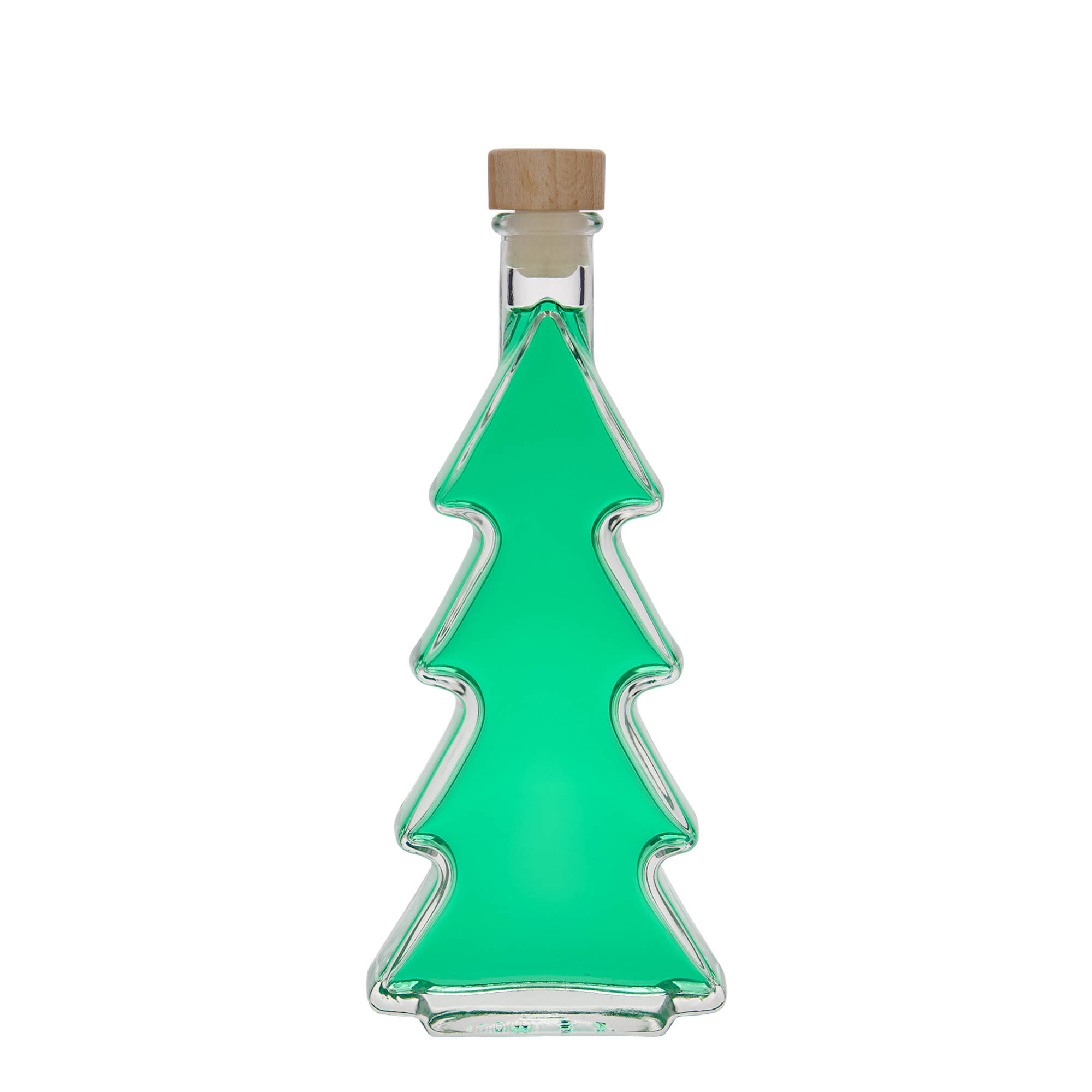 200 ml Glasflasche 'Tannenbaum', Mündung: Kork