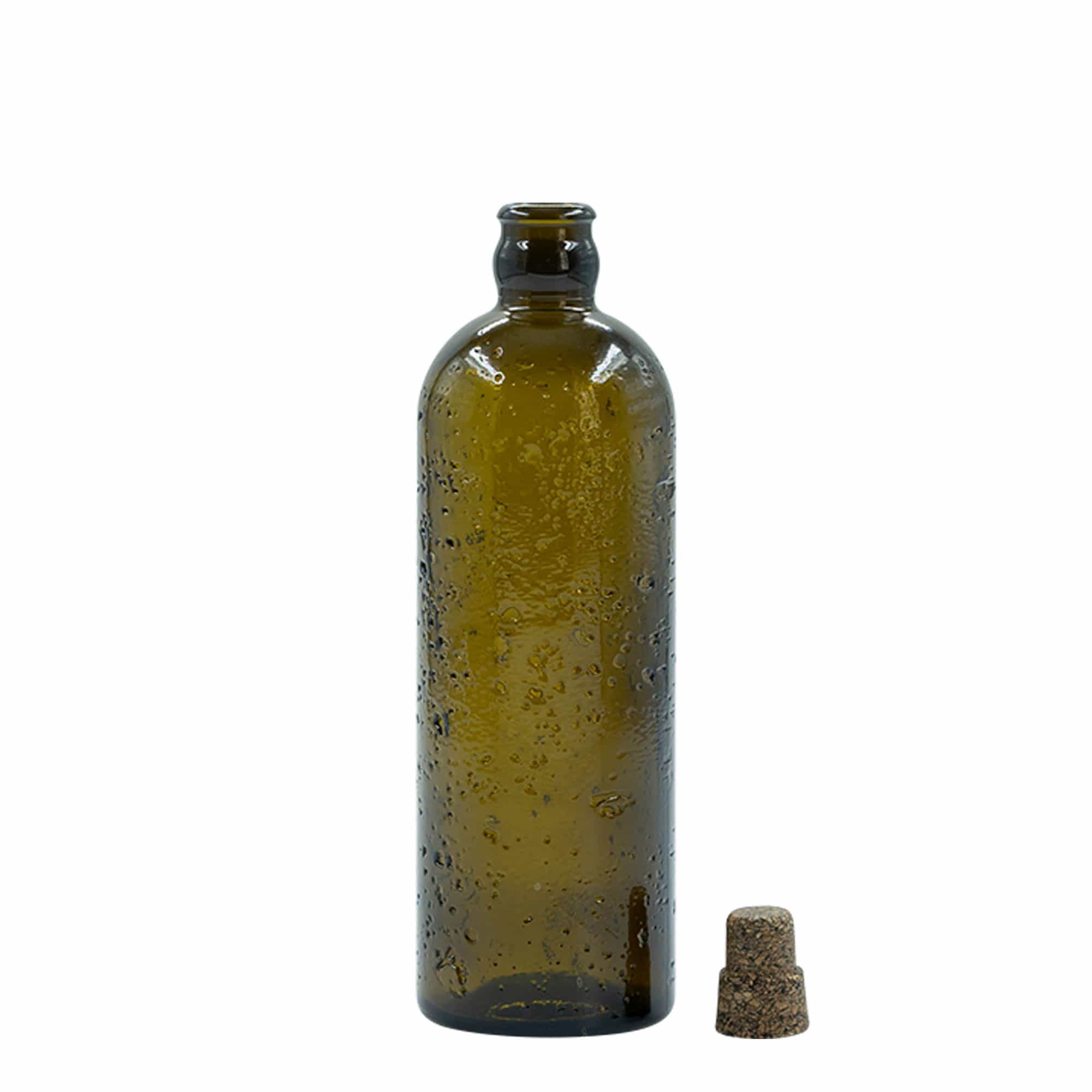 500 ml Wildly Crafted Glasflasche 'Bobber Jr', braun, Mündung: Kork