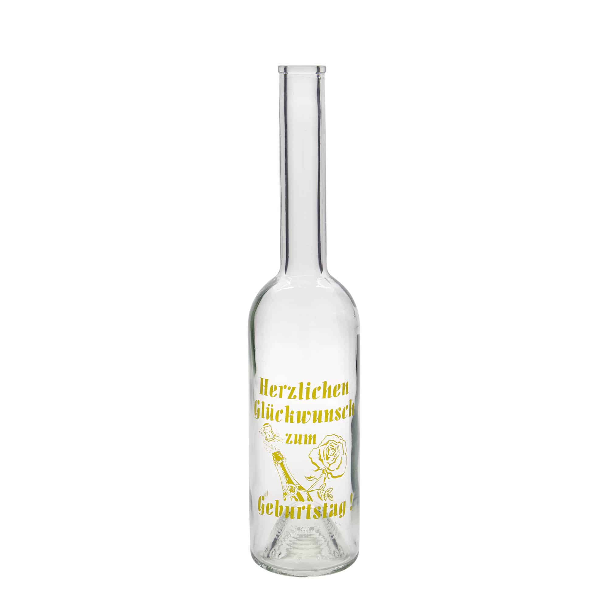 500 ml Glasflasche „Opera“, Motiv: Geburtstagsflasche, Mündung: Kork