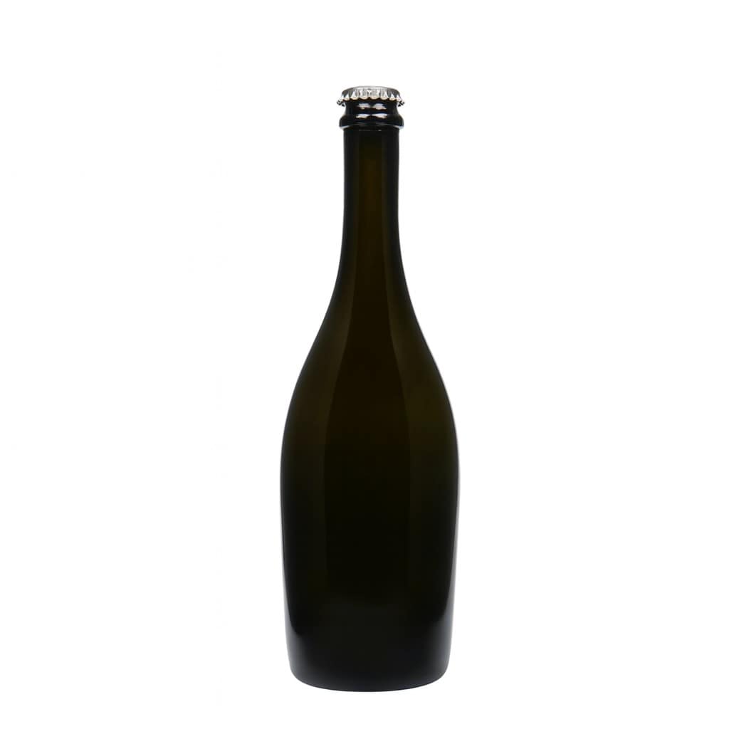 750 ml Sektflasche „Carmen“, Glas, antikgrün, Mündung: Kronkorken
