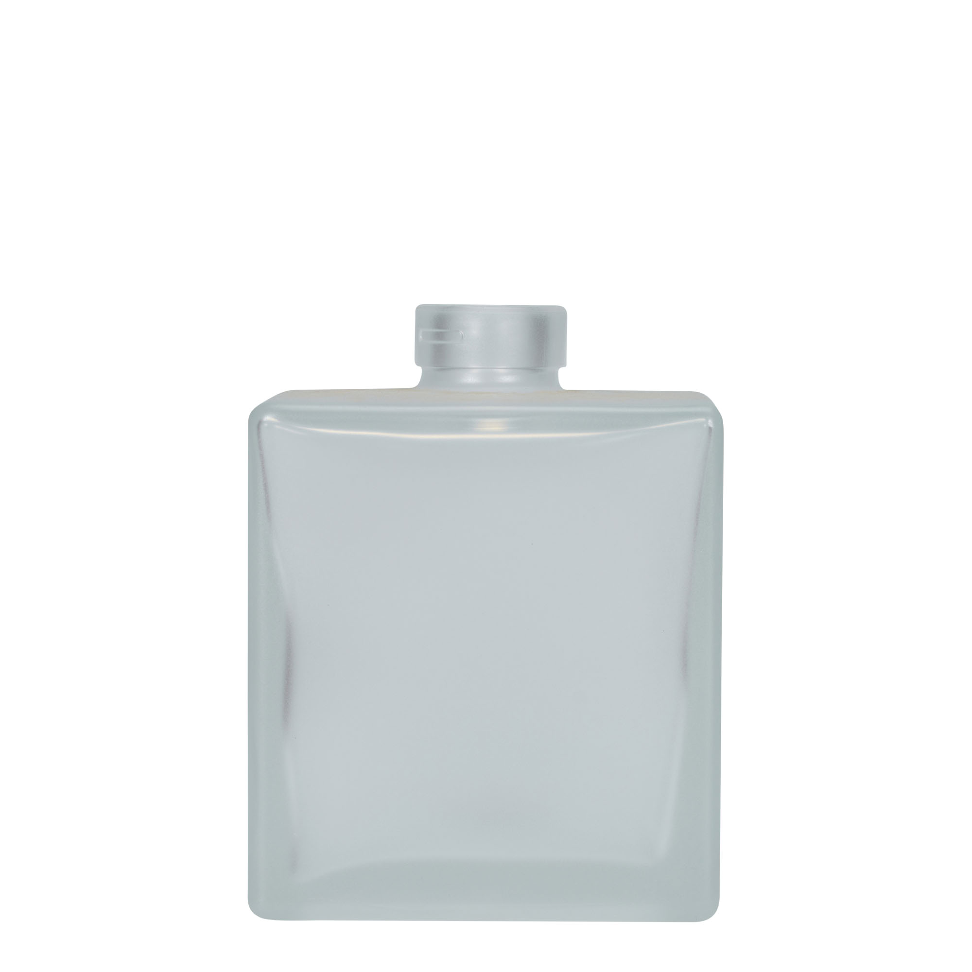 500 ml Glasflasche „Cube“, quadratisch, geeist, Mündung: Kork