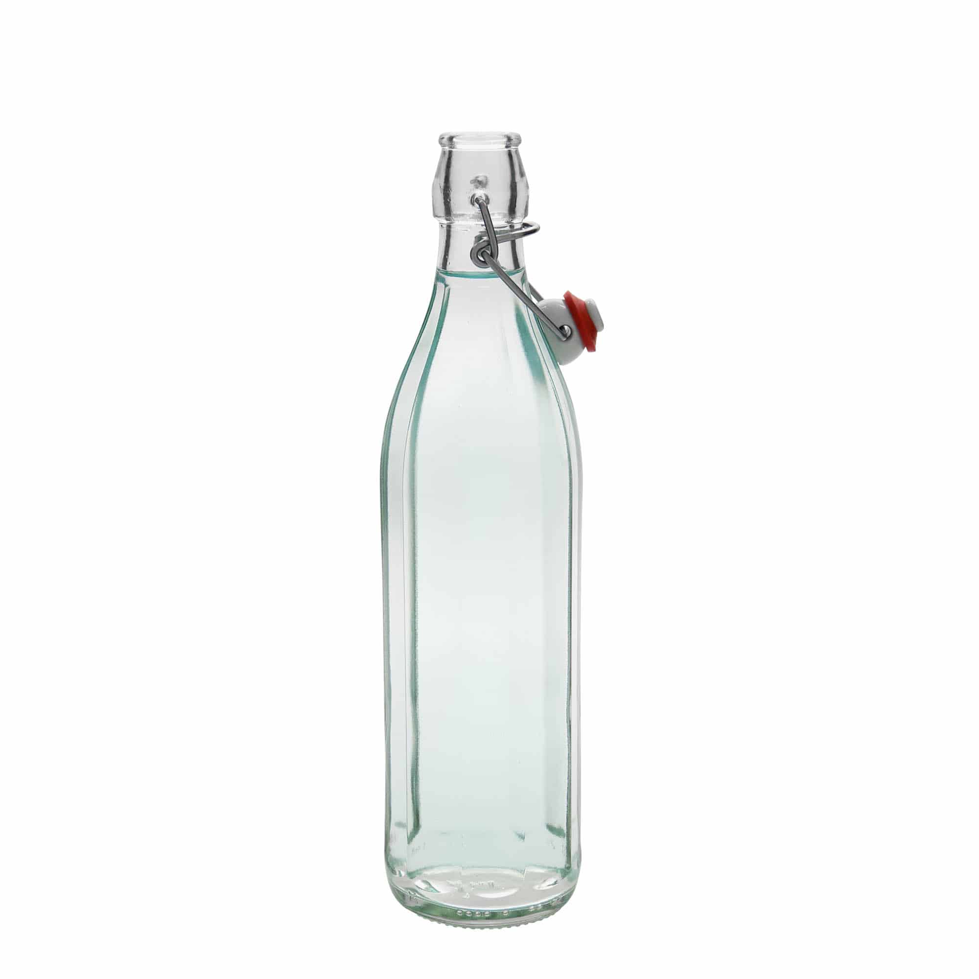 750 ml Glasflasche „Bravo“, zehneckig, Mündung: Bügelverschluss