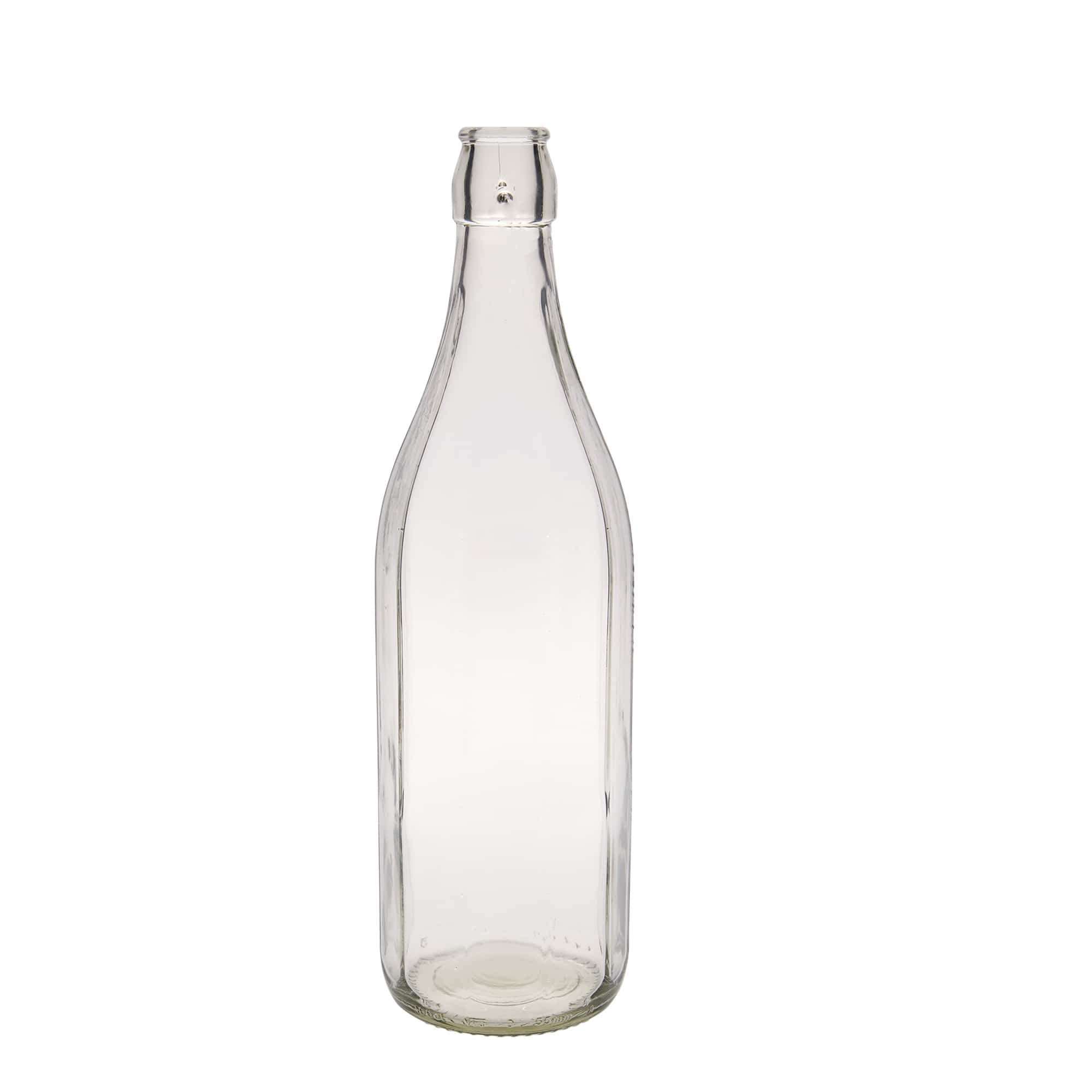 1.000 ml Glasflasche 'Bravo', zehneckig, Mündung: Bügelverschluss
