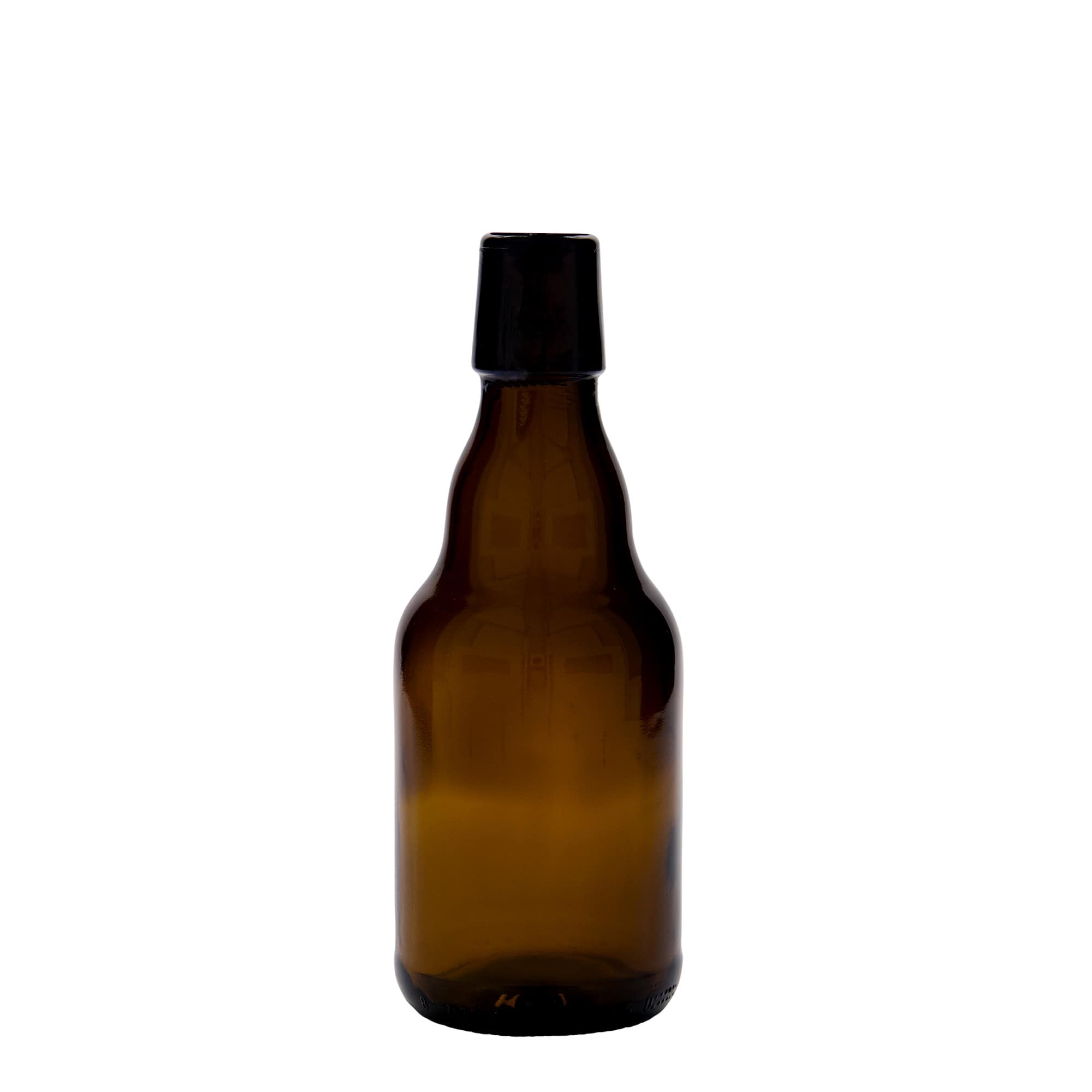 330 ml Bierflasche „Steinie“, Glas, braun, Mündung: Bügelverschluss