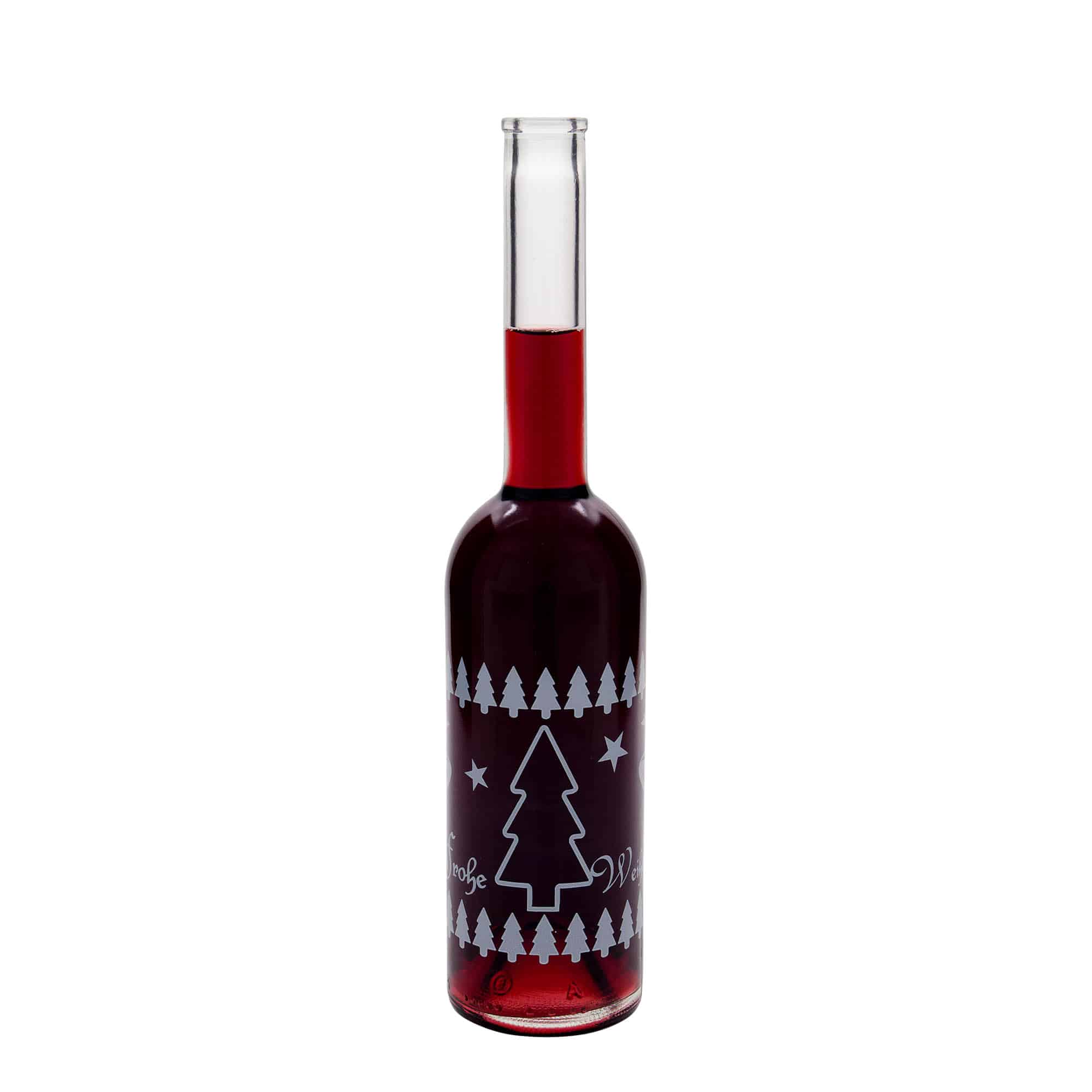 500 ml Glasflasche „Opera“, Motiv: Klassische Weihnacht, Mündung: Kork