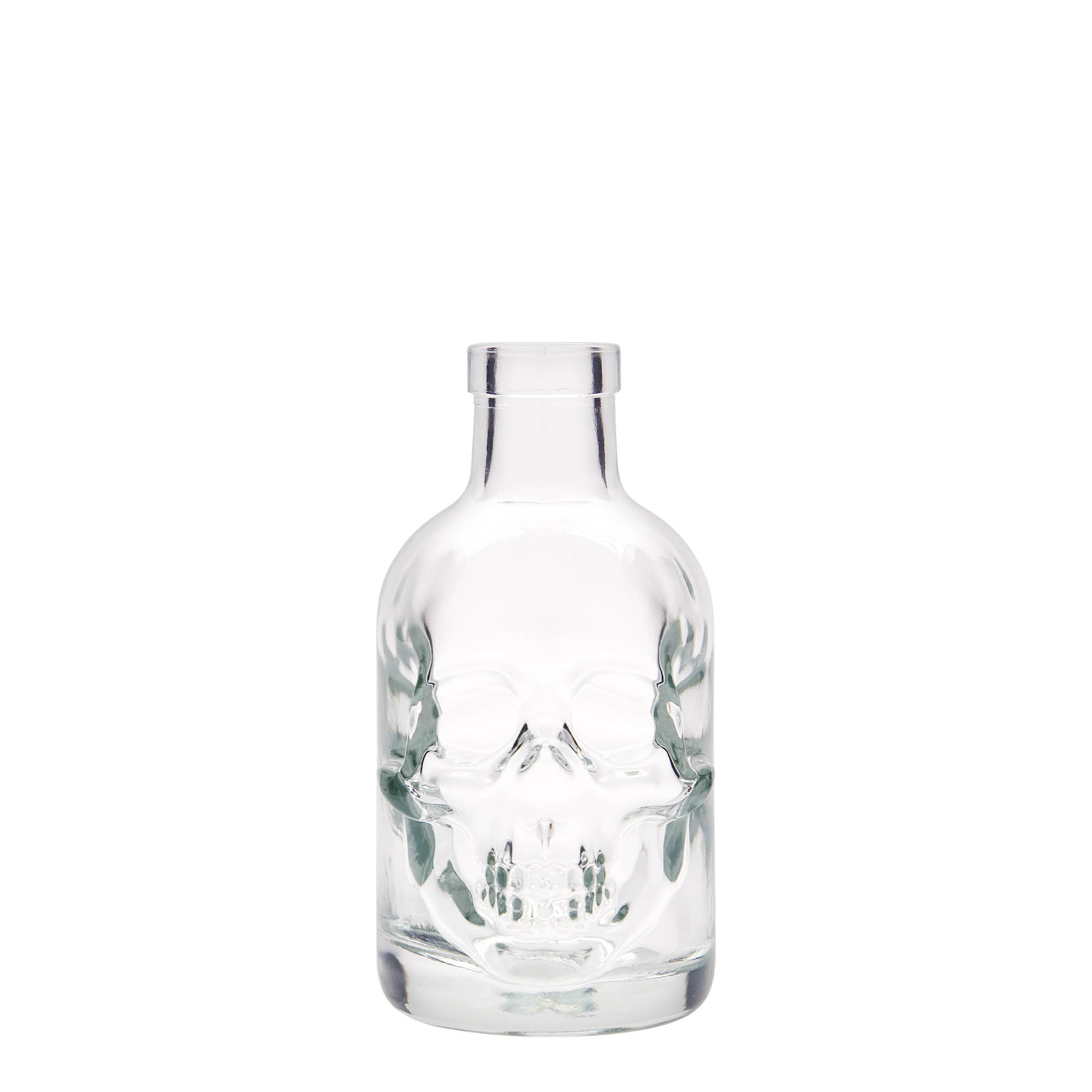 200 ml Glasflasche „Totenkopf“, Mündung: Kork