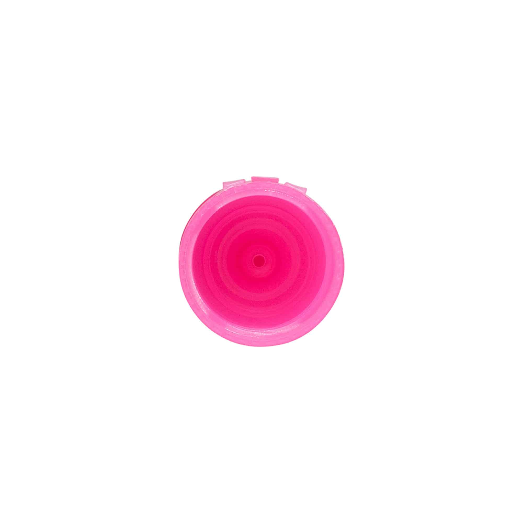 Schraubverschluss Klappscharnier, PP-Kunststoff, pink, für Mündung: 24/410 Schraubverschluss Klappscharnier, PP-Kunststoff, pink, für Mündung: 24/410