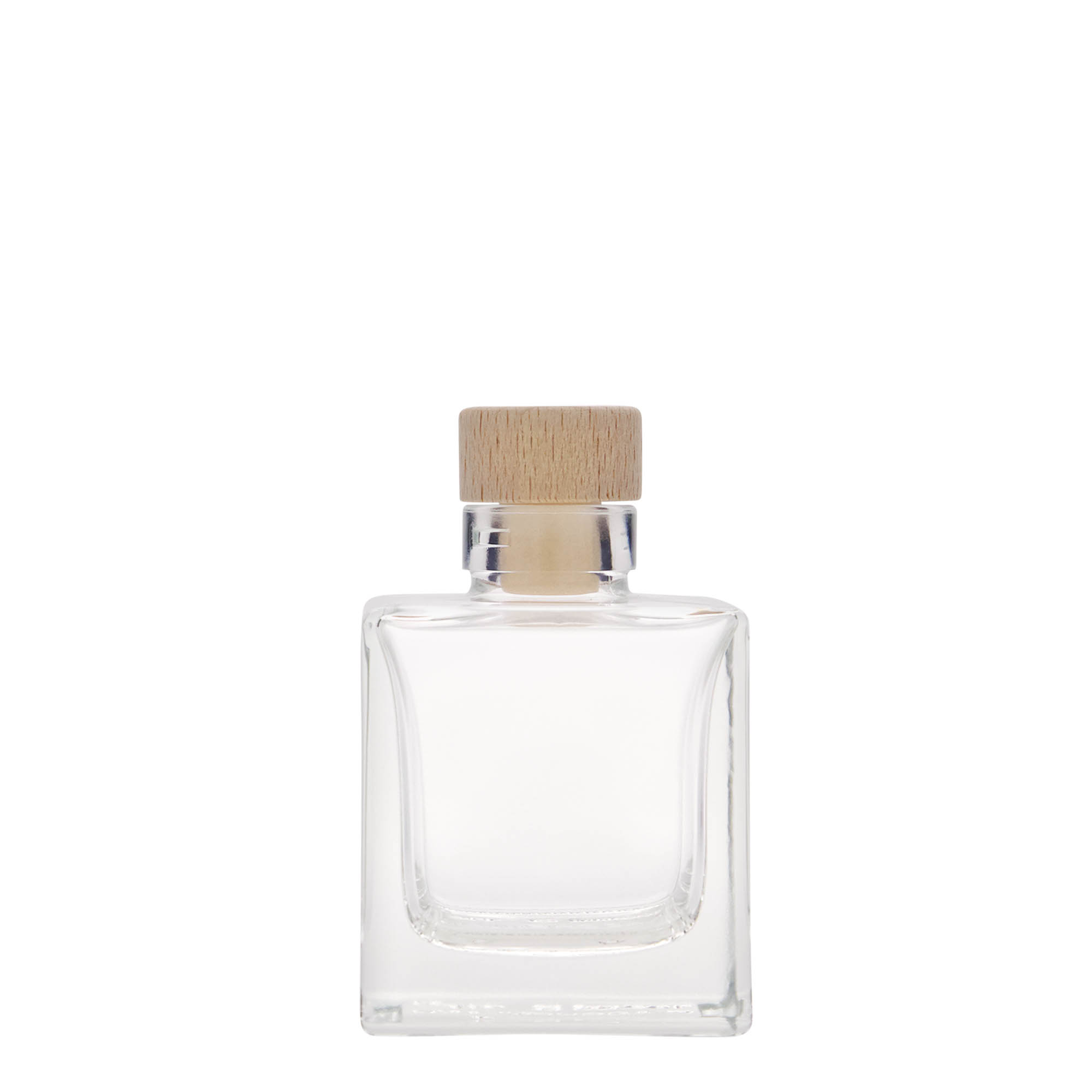 100 ml Glasflasche 'Cube', quadratisch, Mündung: Kork 100 ml Glasflasche 'Cube', quadratisch, Mündung: Kork