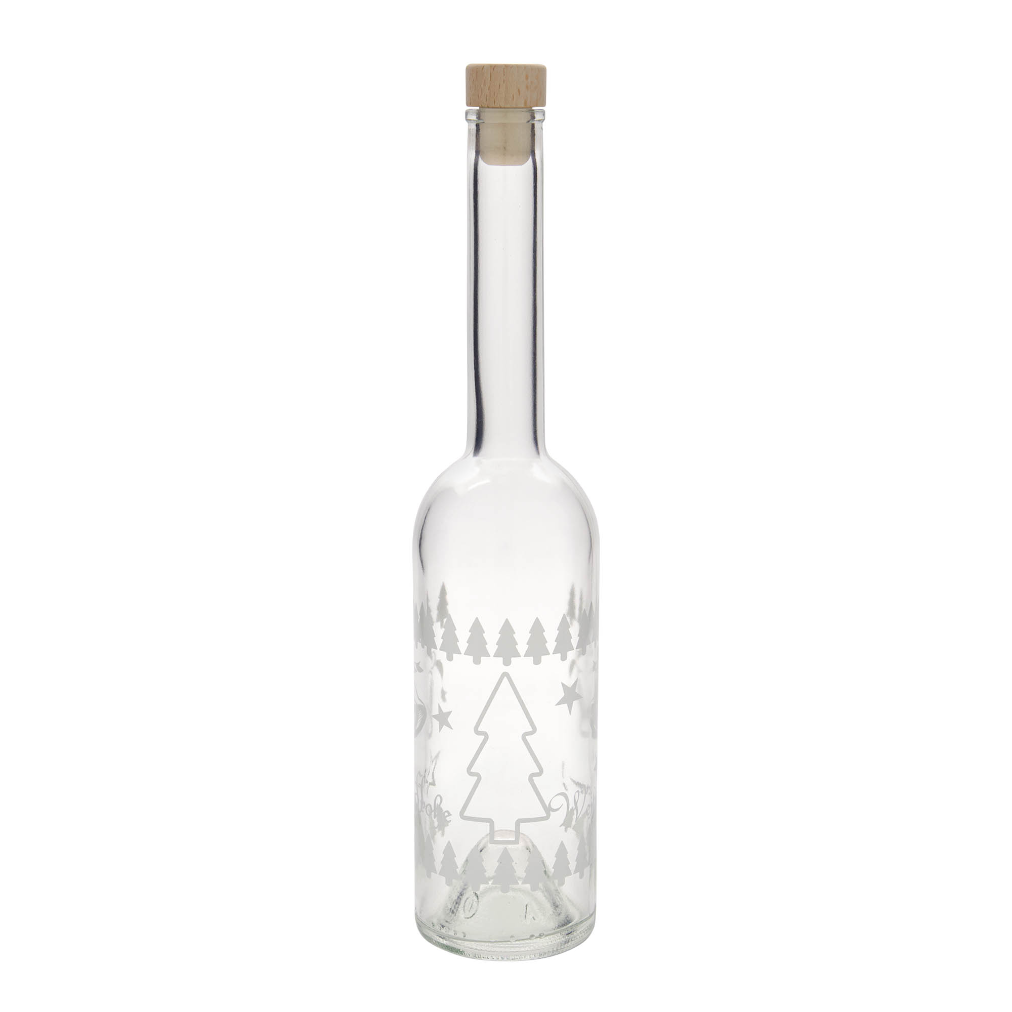 500 ml Glasflasche 'Opera', Motiv: Klassische Weihnacht, Mündung: Kork 500 ml Glasflasche 'Opera', Motiv: Klassische Weihnacht, Mündung: Kork