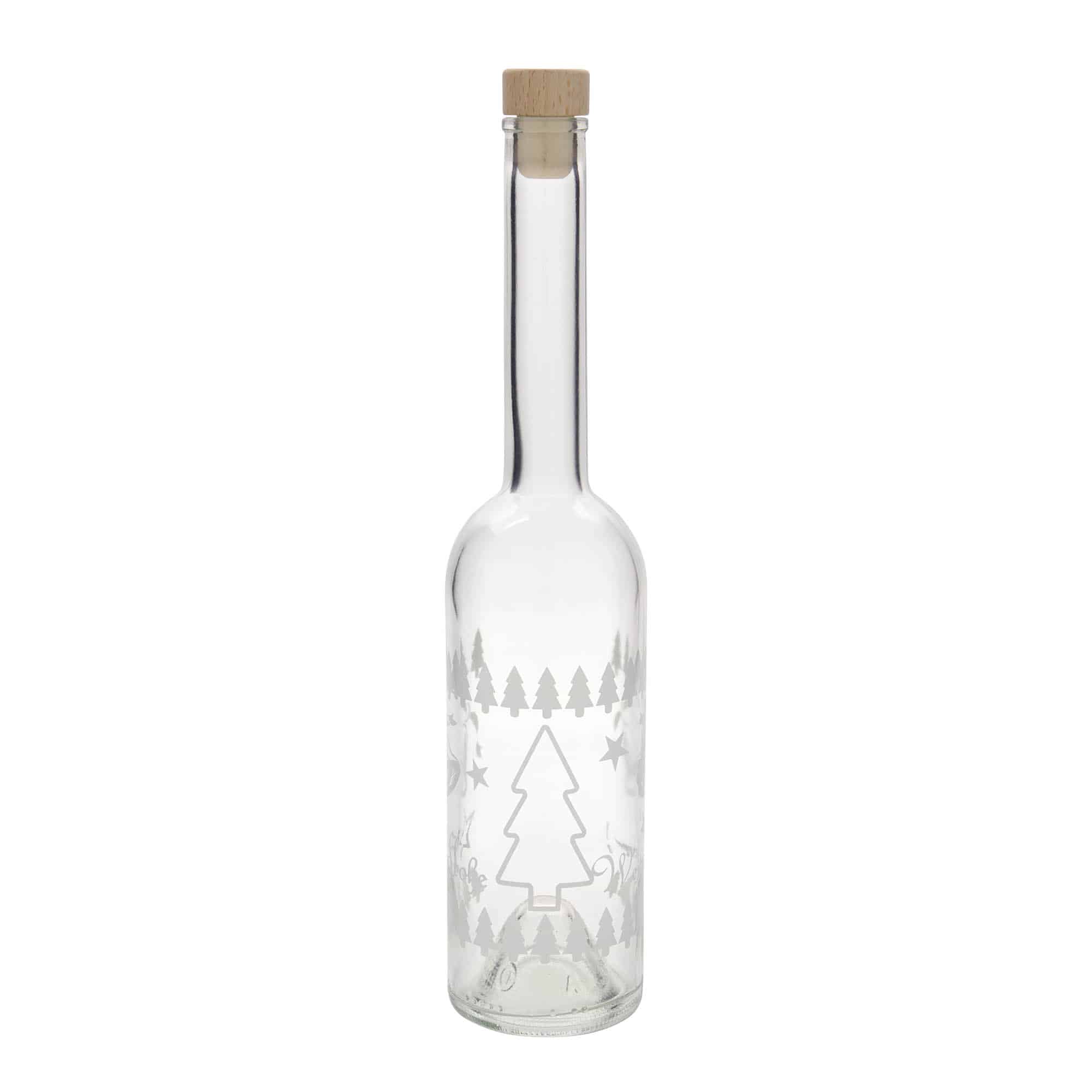 500 ml Glasflasche „Opera“, Motiv: Klassische Weihnacht, Mündung: Kork