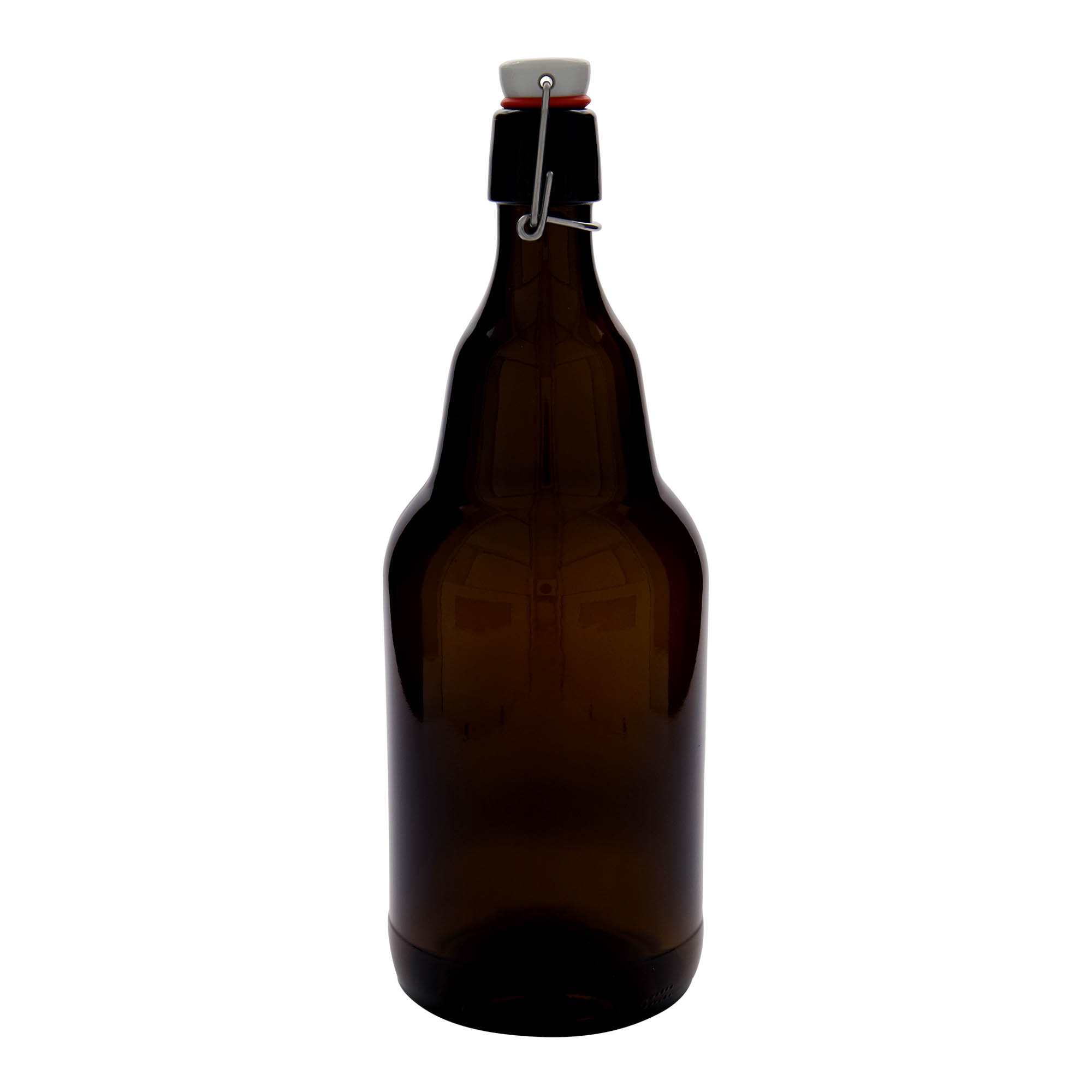 2.000 ml Bierflasche, Glas, braun, Mündung: Bügelverschluss