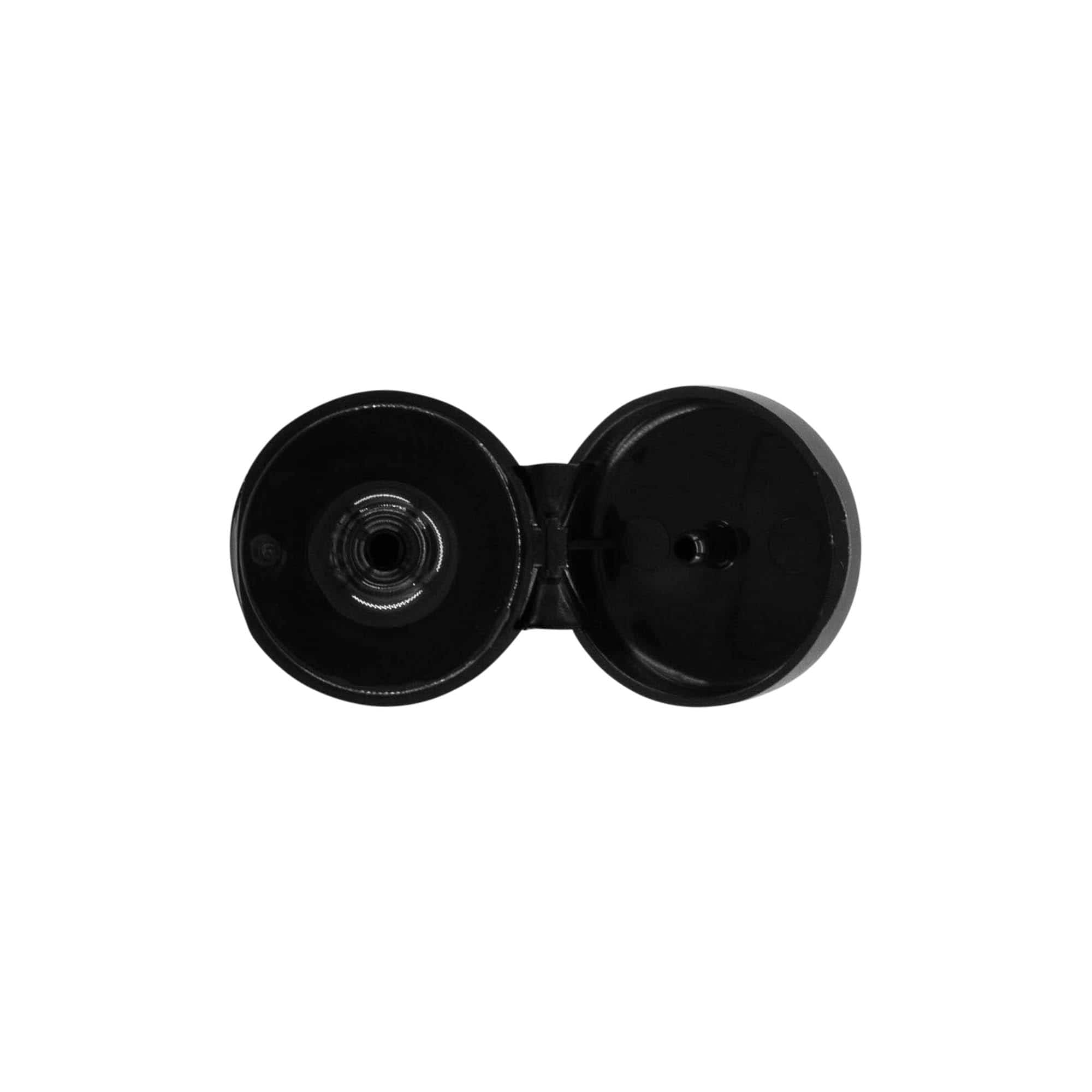 Schraubverschluss Klappscharnier, PP-Kunststoff, schwarz, für Mündung: 20/410 Schraubverschluss Klappscharnier, PP-Kunststoff, schwarz, für Mündung: 20/410