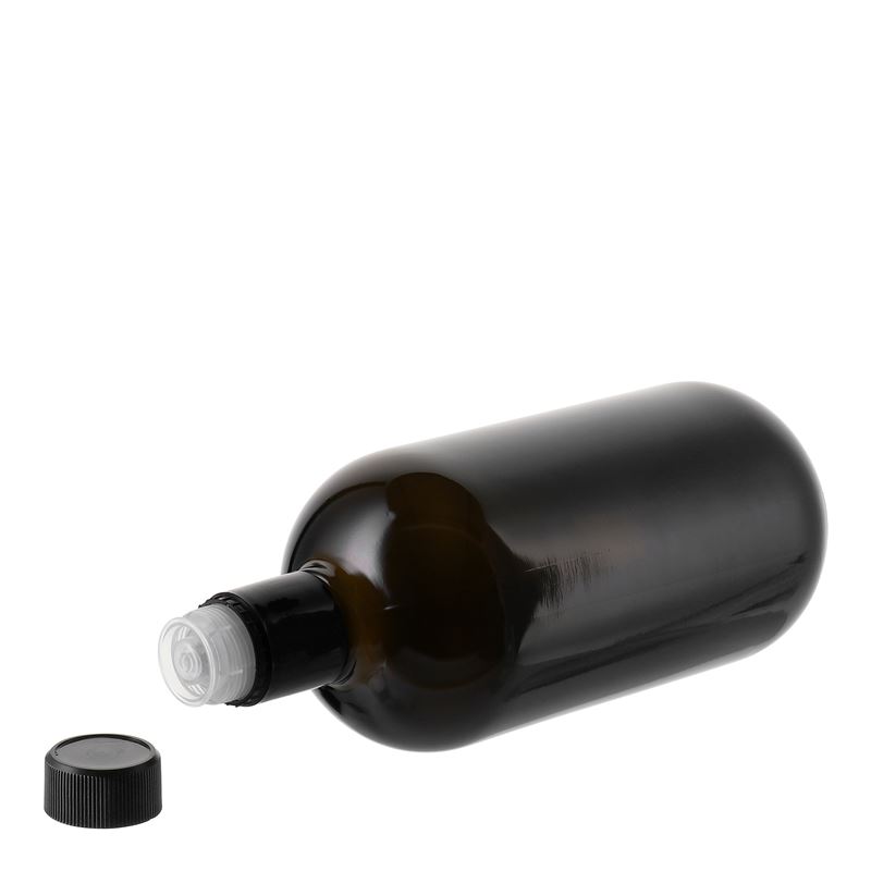 750 ml Essig-/Ölflasche „Biolio“, Glas, antikgrün, Mündung: DOP