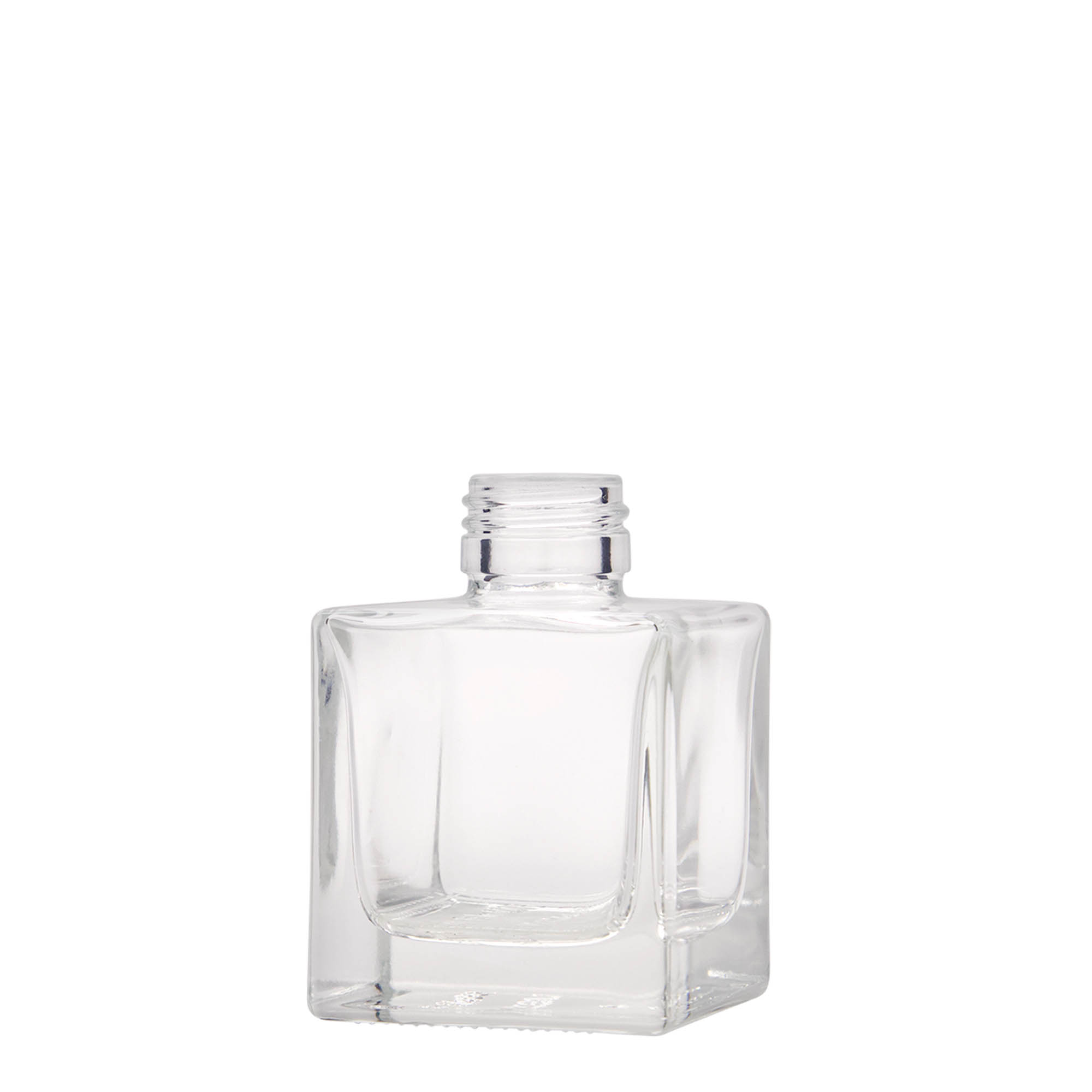 100 ml Glasflasche 'Cube', quadratisch, Mündung: PP 28 100 ml Glasflasche 'Cube', quadratisch, Mündung: PP 28