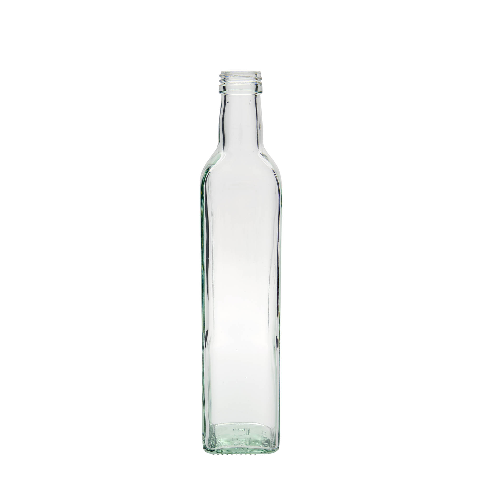500 ml Glasflasche 'Marasca', quadratisch, Mündung: PP 31,5 500 ml Glasflasche 'Marasca', quadratisch, Mündung: PP 31,5