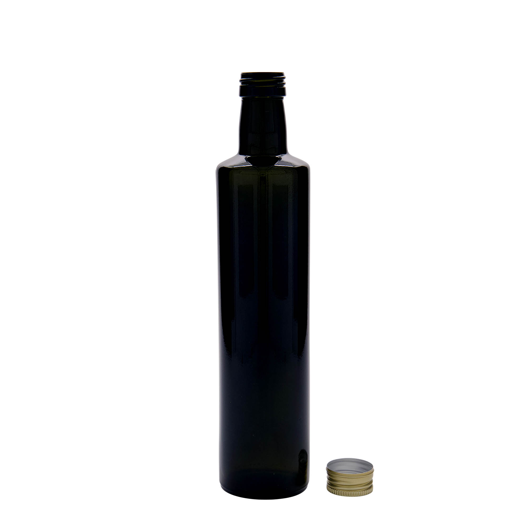 500 ml Glasflasche 'Dorica', antikgrün, Mündung: PP 31,5 500 ml Glasflasche 'Dorica', antikgrün, Mündung: PP 31,5