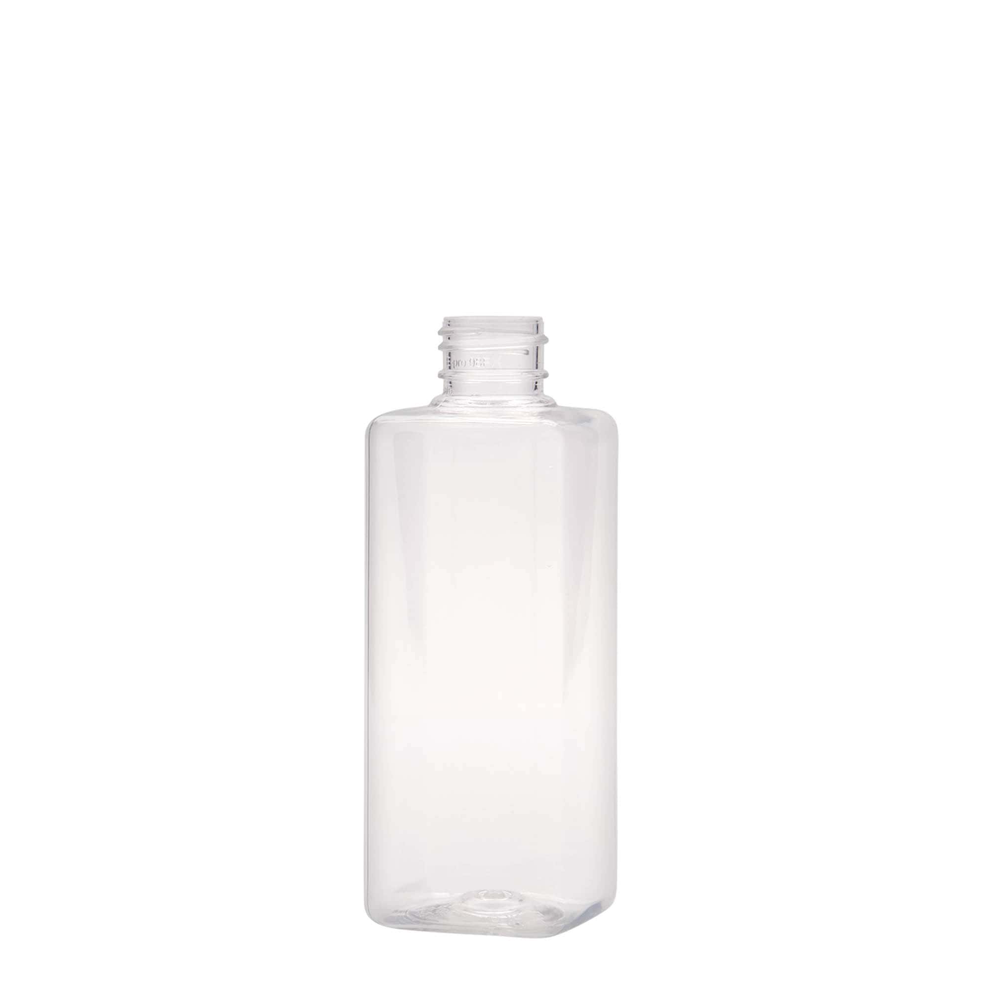 200 ml PET-Flasche 'Karl', quadratisch, Kunststoff, Mündung: 24/410