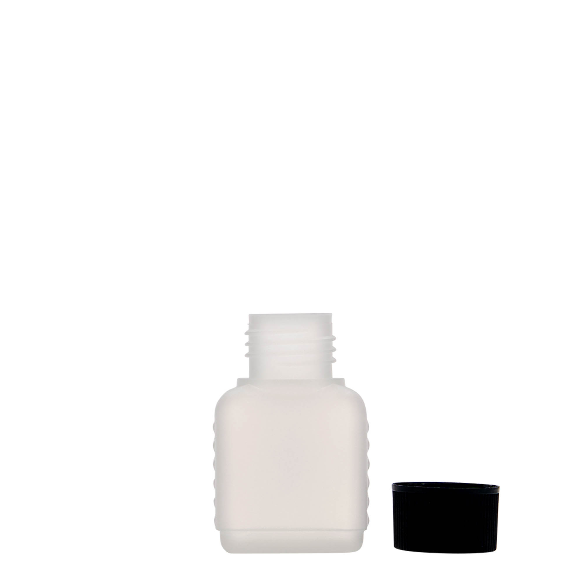 50 ml Kanisterflasche, rechteckig, HDPE-Kunststoff, natur, Mündung: DIN 25