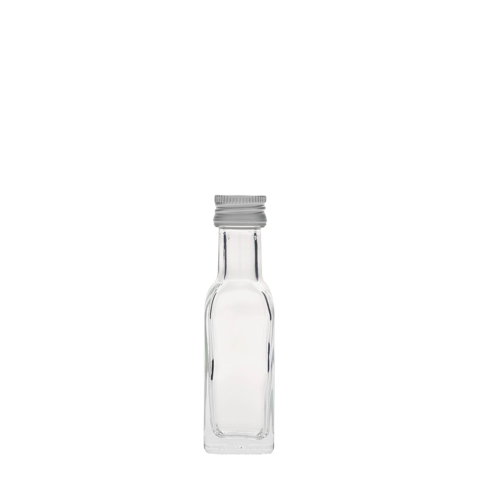 20 ml Glasflasche „Marasca“, quadratisch, Mündung: PP 18 20 ml Glasflasche „Marasca“, quadratisch, Mündung: PP 18