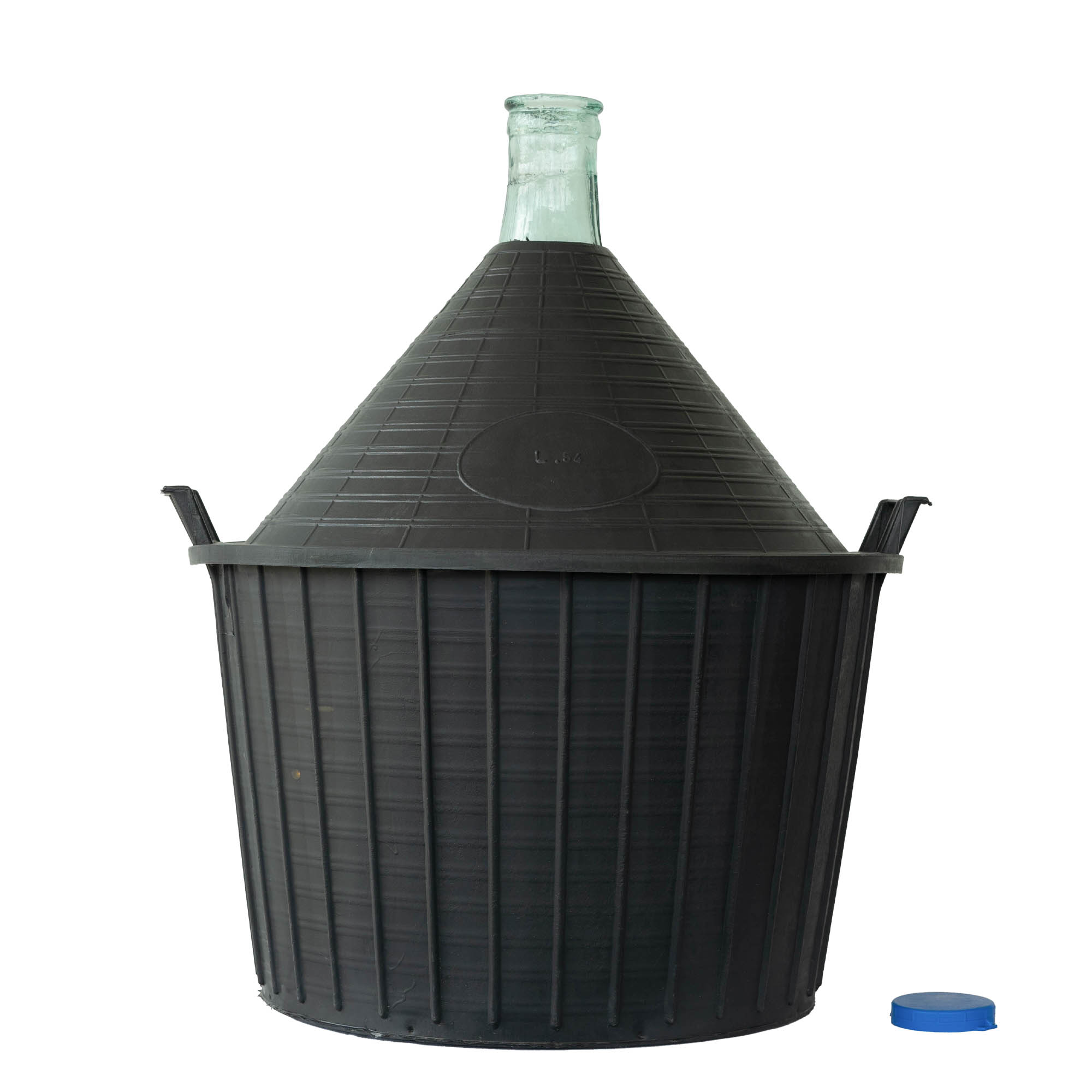 54 l Ballonflasche Enghals, Glas, Mündung: Stülpdeckel
