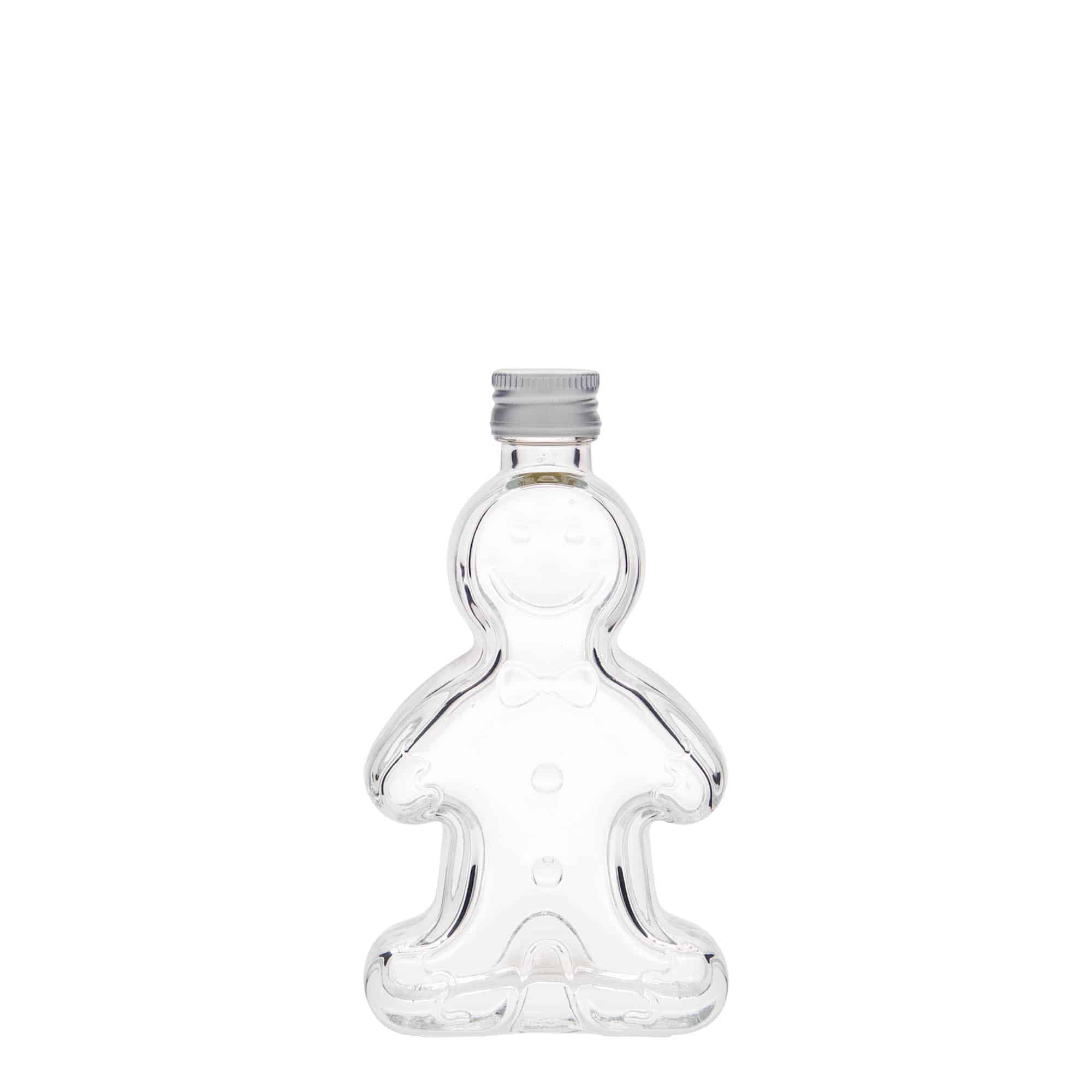 50 ml Glasflasche 'Lebkuchenmann', Mündung: PP 18