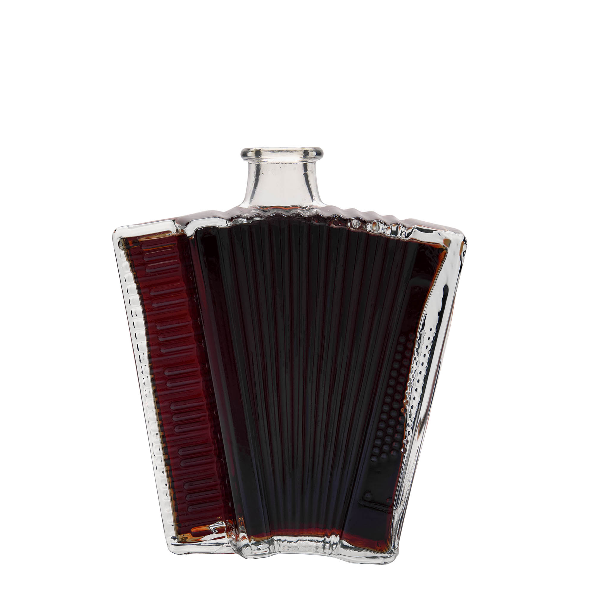 500 ml Glasflasche „Akkordeon“, Mündung: Kork