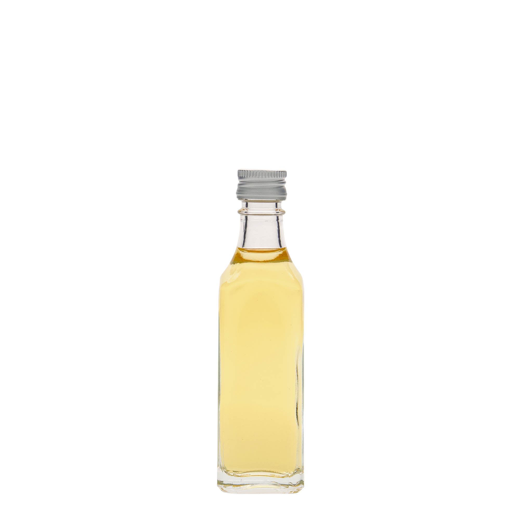 50 ml Glasflasche 'Siena', quadratisch, Mündung: PP 18 50 ml Glasflasche 'Siena', quadratisch, Mündung: PP 18