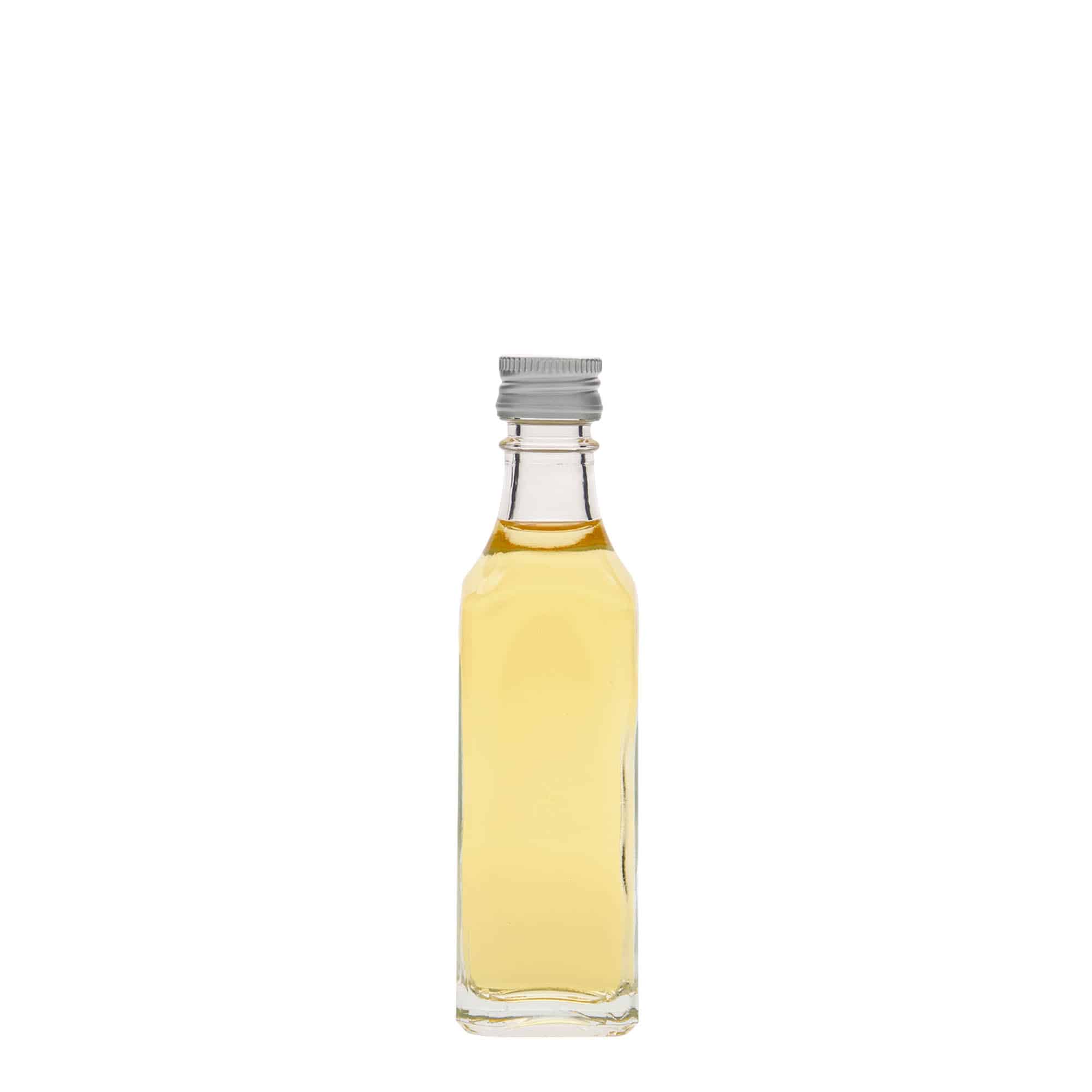 50 ml Glasflasche 'Siena', quadratisch, Mündung: PP 18