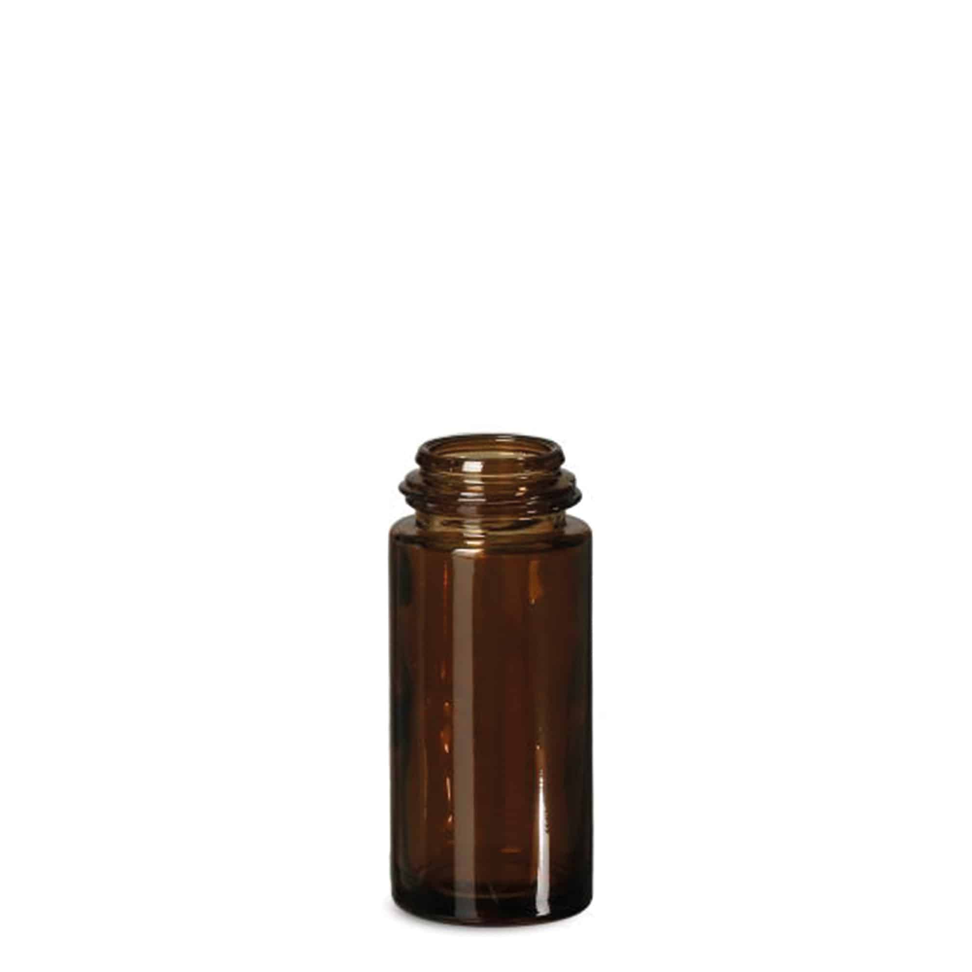 50 ml Roll-On-Flasche, Glas, braun, Mündung: Schraubverschluss