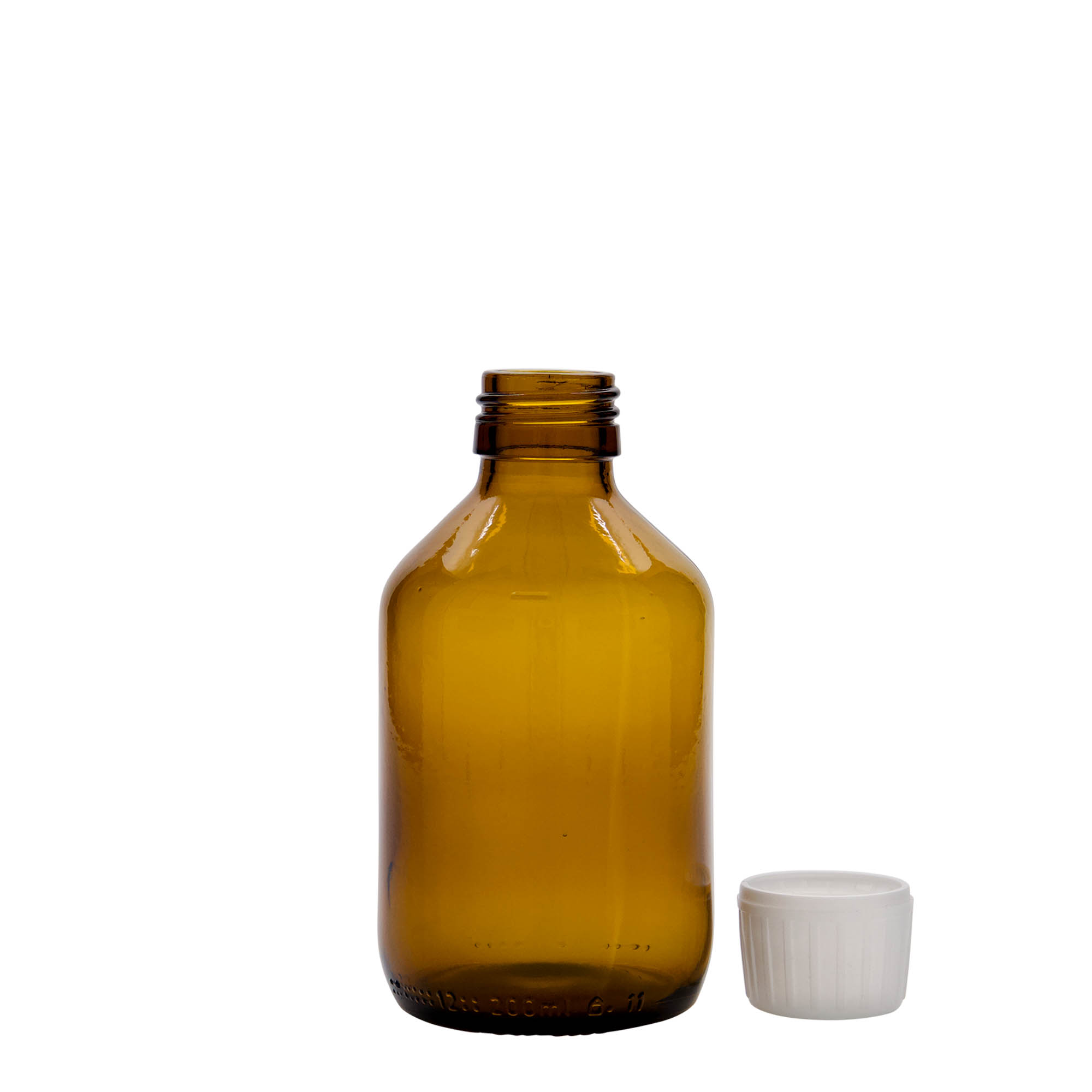 200 ml Medizinflasche, braun, Glas, Mündung: PP 28 200 ml Medizinflasche, braun, Glas, Mündung: PP 28