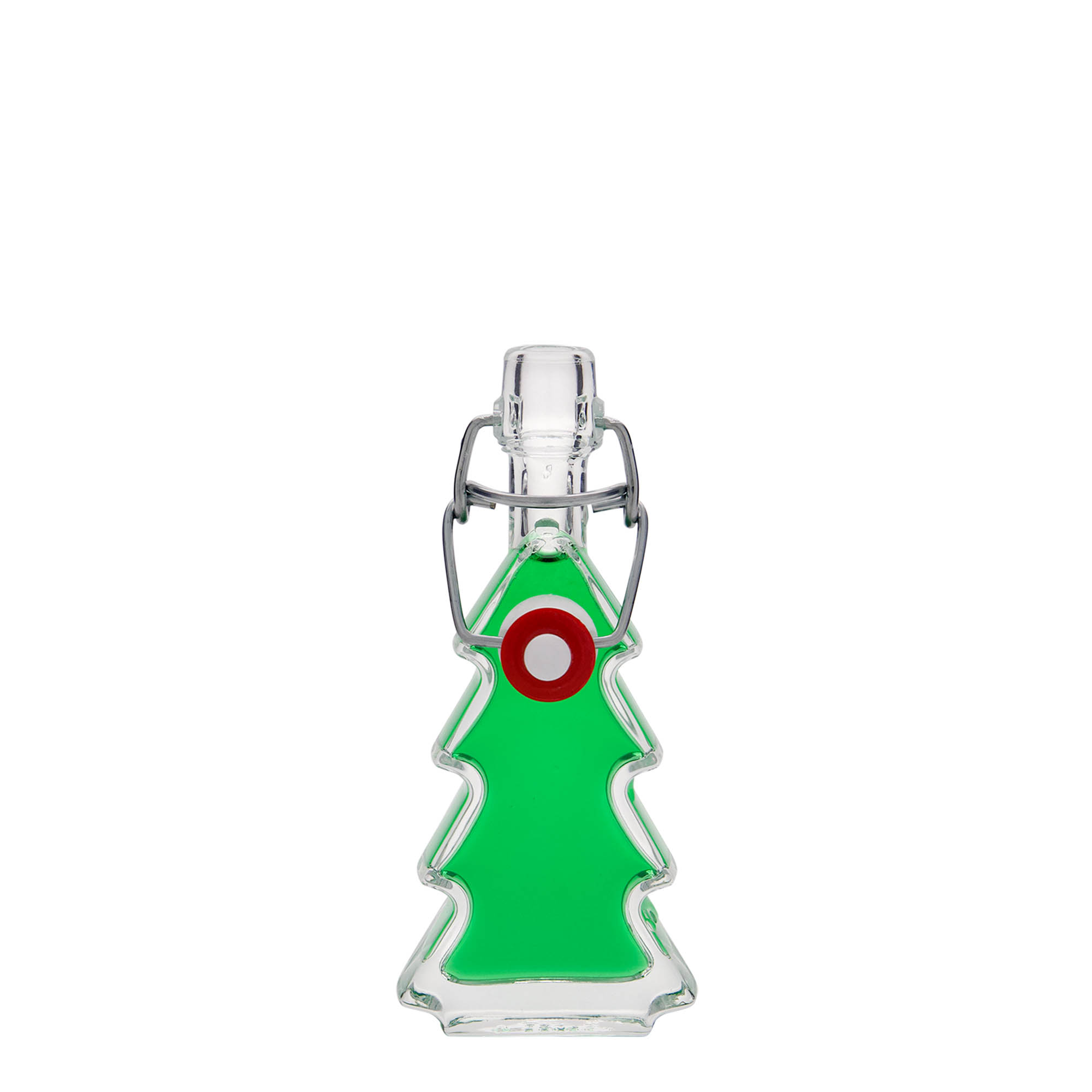 40 ml Glasflasche 'Tannenbaum', Mündung: Bügelverschluss 40 ml Glasflasche 'Tannenbaum', Mündung: Bügelverschluss