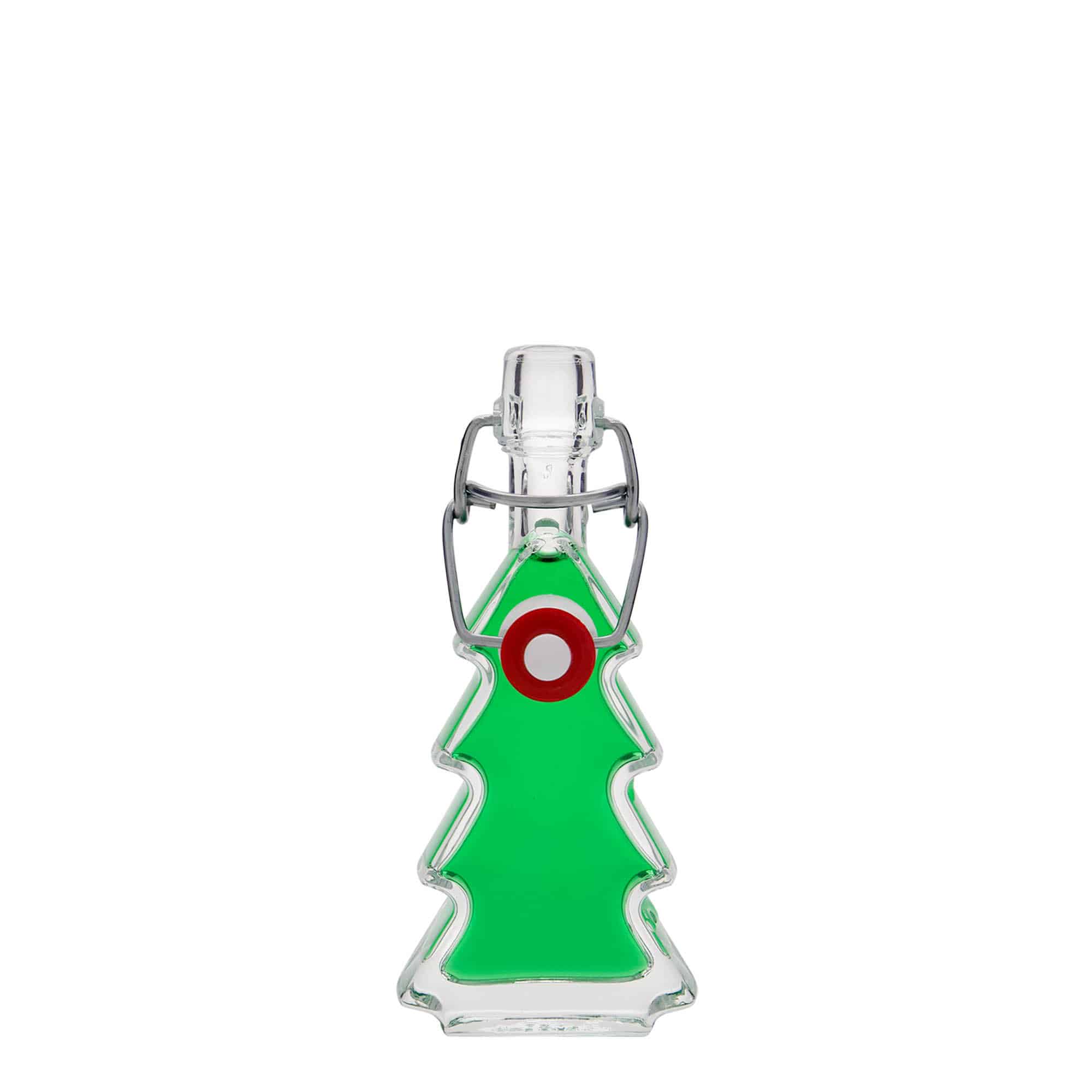 40 ml Glasflasche 'Tannenbaum', Mündung: Bügelverschluss 40 ml Glasflasche 'Tannenbaum', Mündung: Bügelverschluss