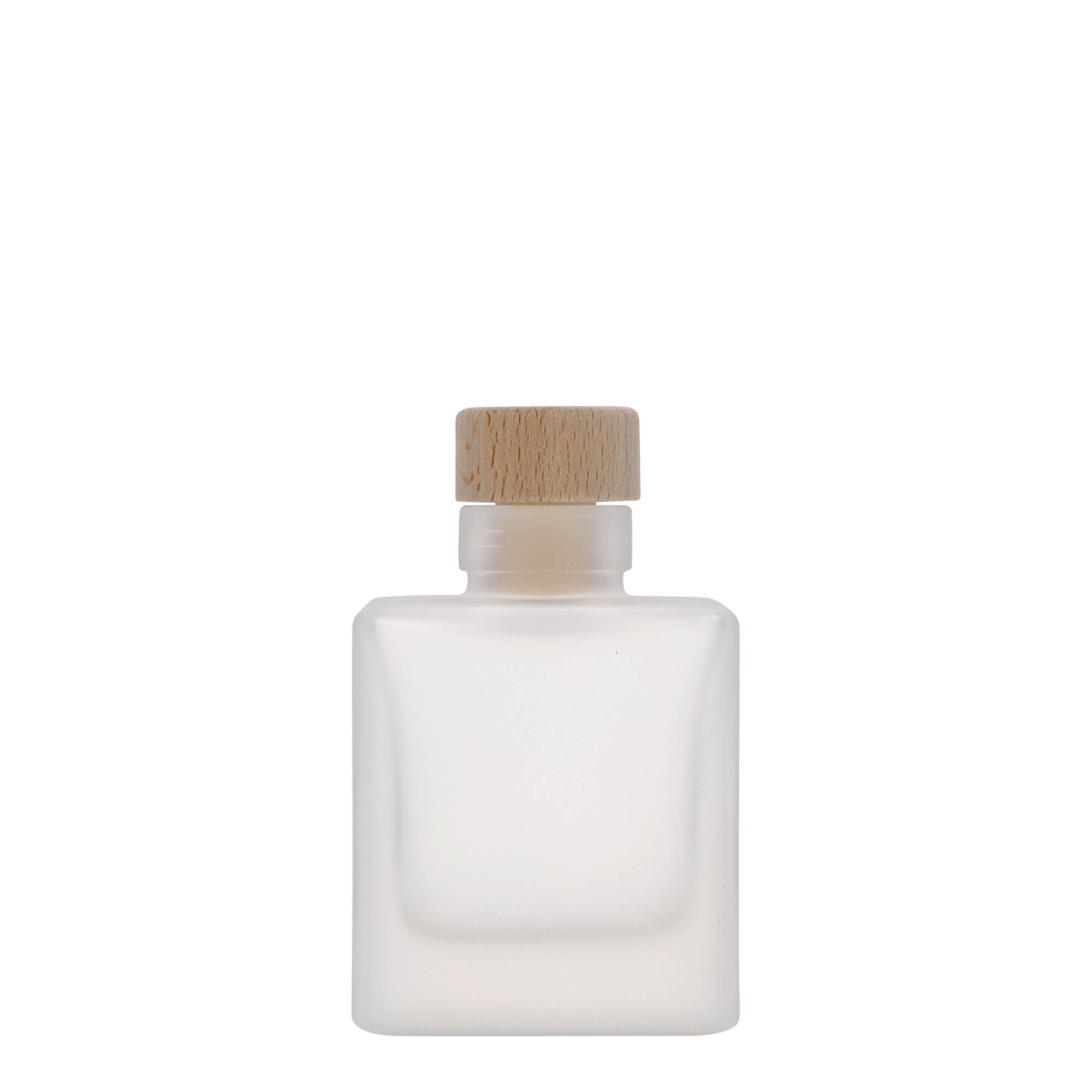 100 ml Glasflasche 'Cube', quadratisch, geeist, Mündung: Kork 100 ml Glasflasche 'Cube', quadratisch, geeist, Mündung: Kork