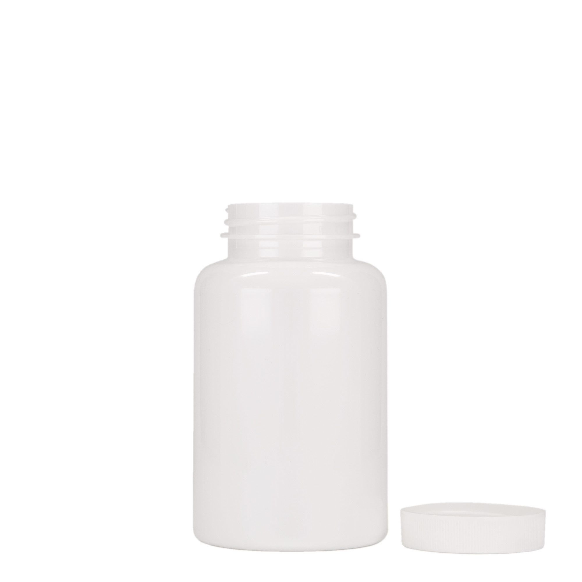 250 ml PET-Packer, Kunststoff, weiß, Mündung: 45/400 250 ml PET-Packer, Kunststoff, weiß, Mündung: 45/400