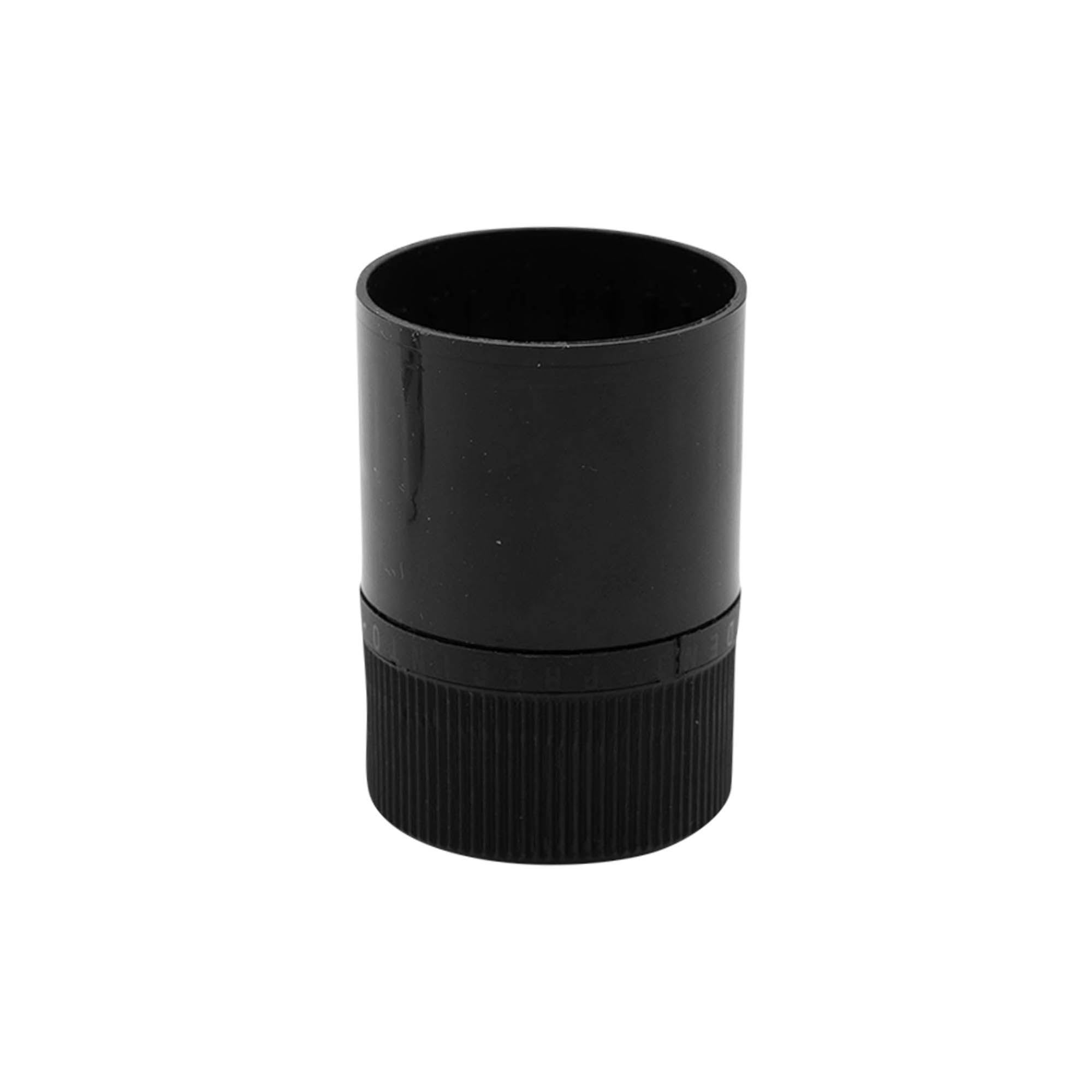 DOP-Originalitäts-Verschluss mit Ausgießer, PE-Kunststoff, schwarz DOP-Originalitäts-Verschluss mit Ausgießer, PE-Kunststoff, schwarz