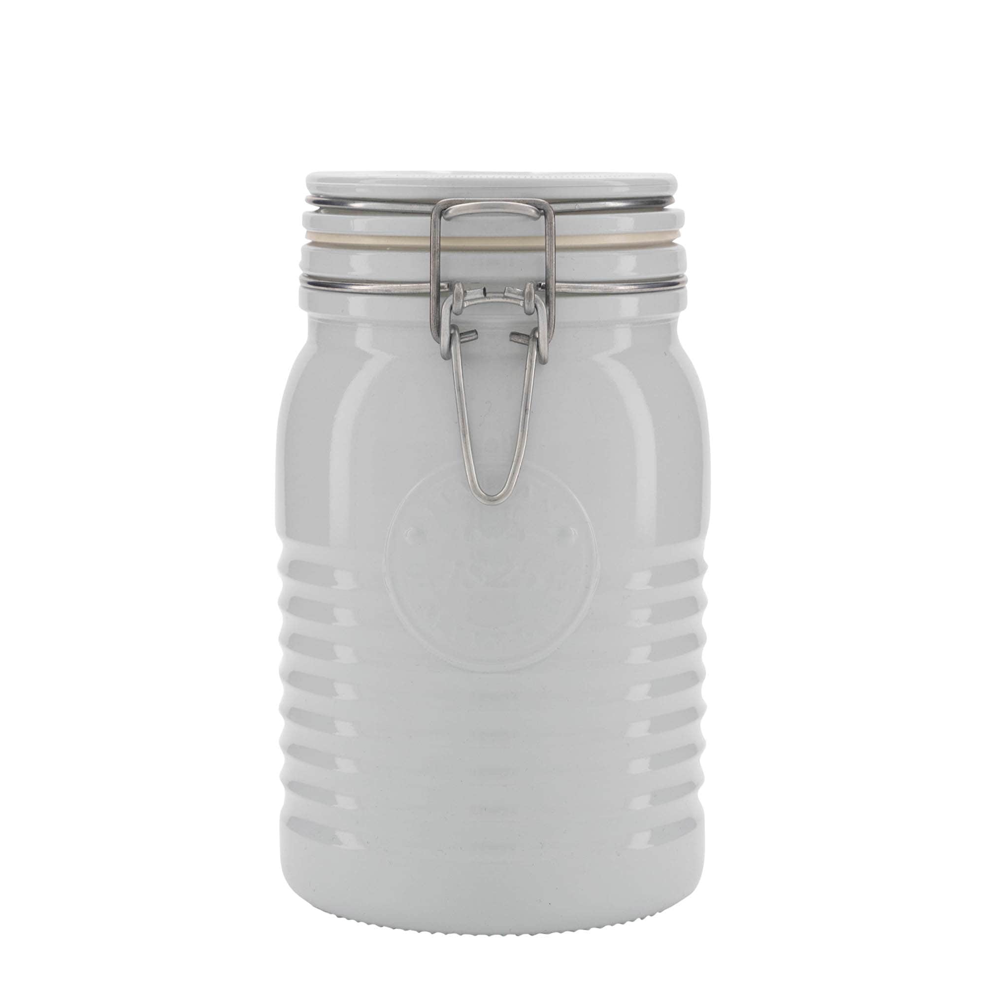 1.000 ml Drahtbügelglas 'Officina 1825', weiß, Mündung: Drahtbügelverschluss 1.000 ml Drahtbügelglas 'Officina 1825', weiß, Mündung: Drahtbügelverschluss