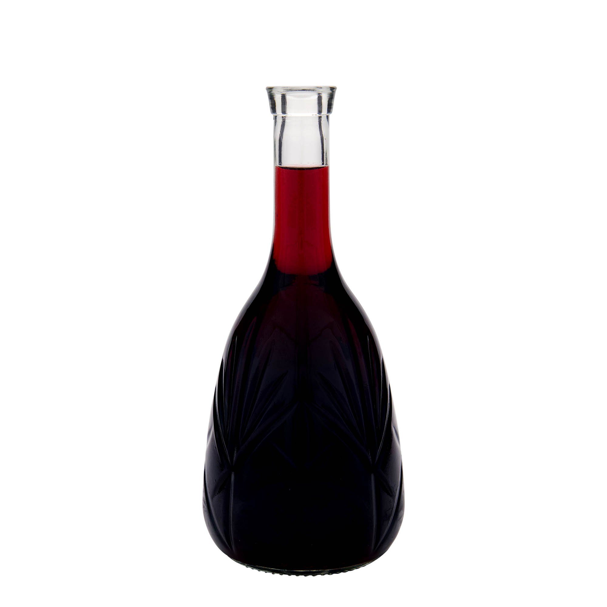 1.000 ml Glasflasche 'Reliefa', Mündung: Kork 1.000 ml Glasflasche 'Reliefa', Mündung: Kork