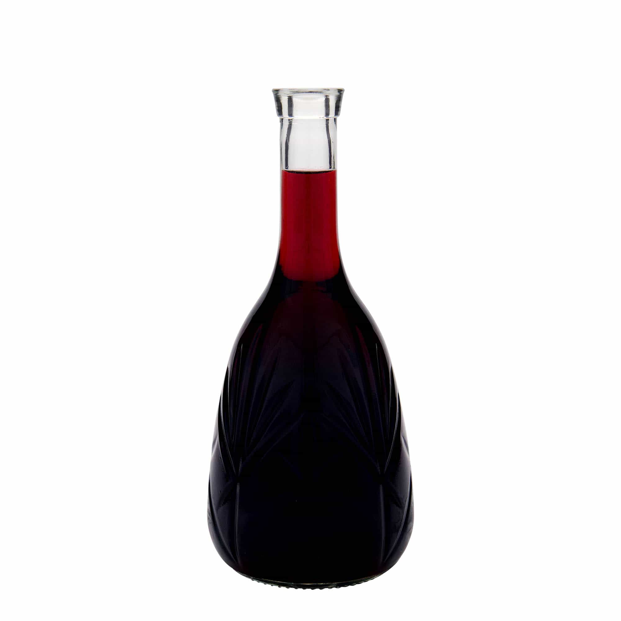 1.000 ml Glasflasche 'Reliefa', Mündung: Kork 1.000 ml Glasflasche 'Reliefa', Mündung: Kork