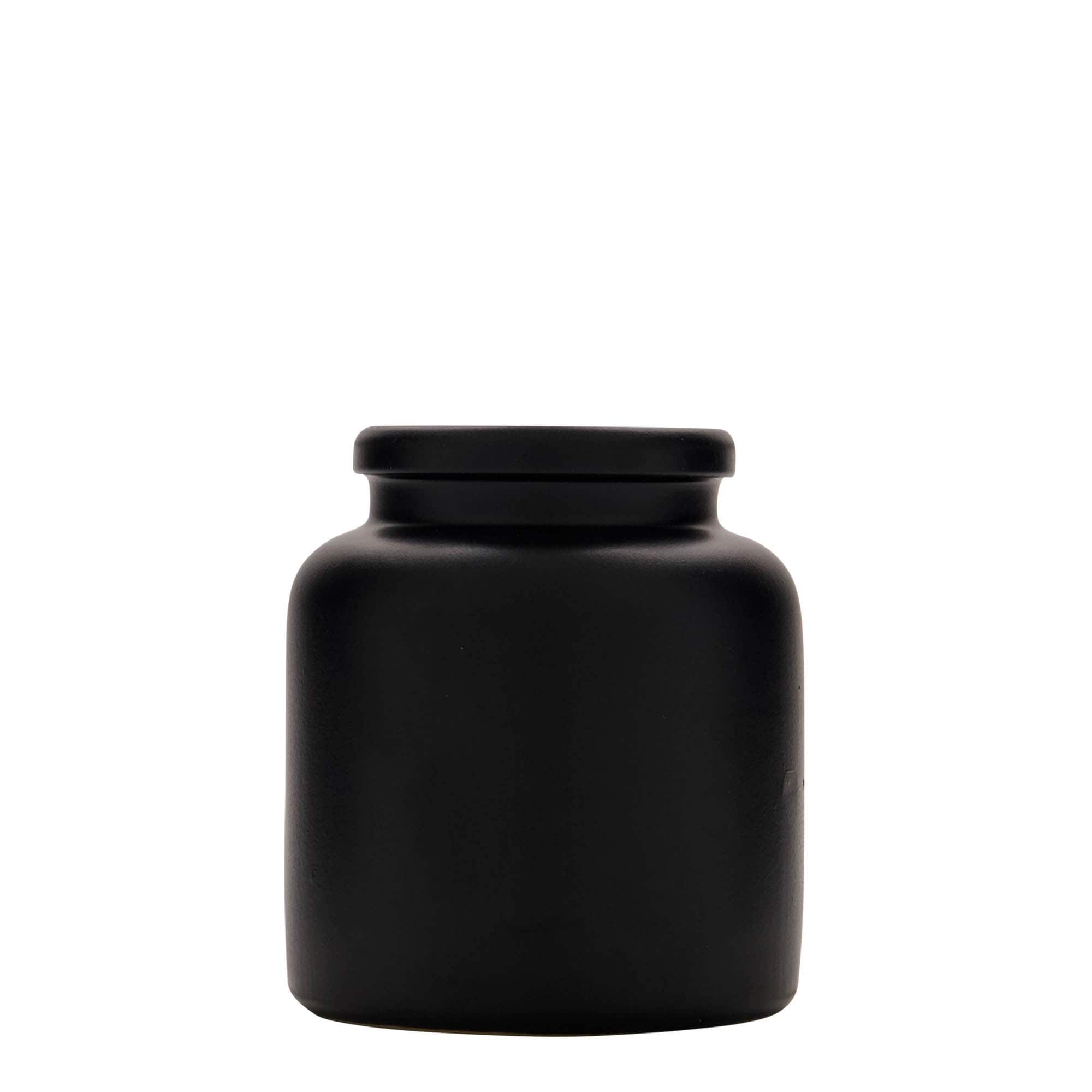270 ml Steinzeugtopf, Keramik, schwarz, Mündung: Stülpdeckel 270 ml Steinzeugtopf, Keramik, schwarz, Mündung: Stülpdeckel