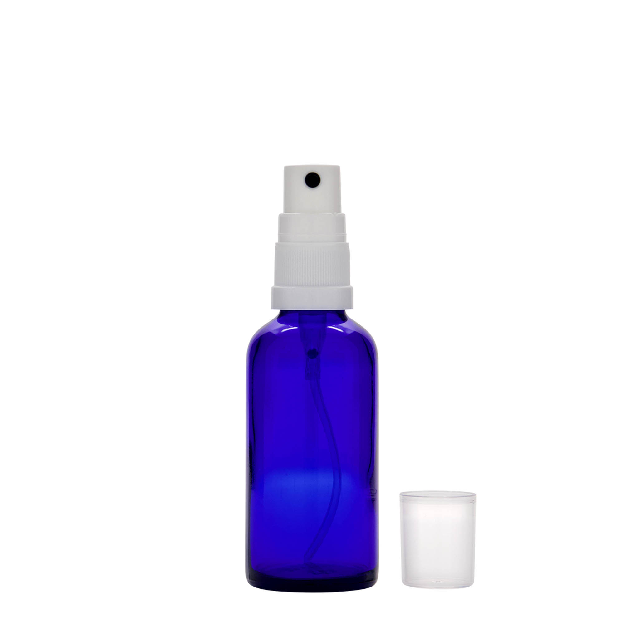 50 ml Sprühflasche Medizin, Glas, royalblau, Mündung: DIN 18 50 ml Sprühflasche Medizin, Glas, royalblau, Mündung: DIN 18