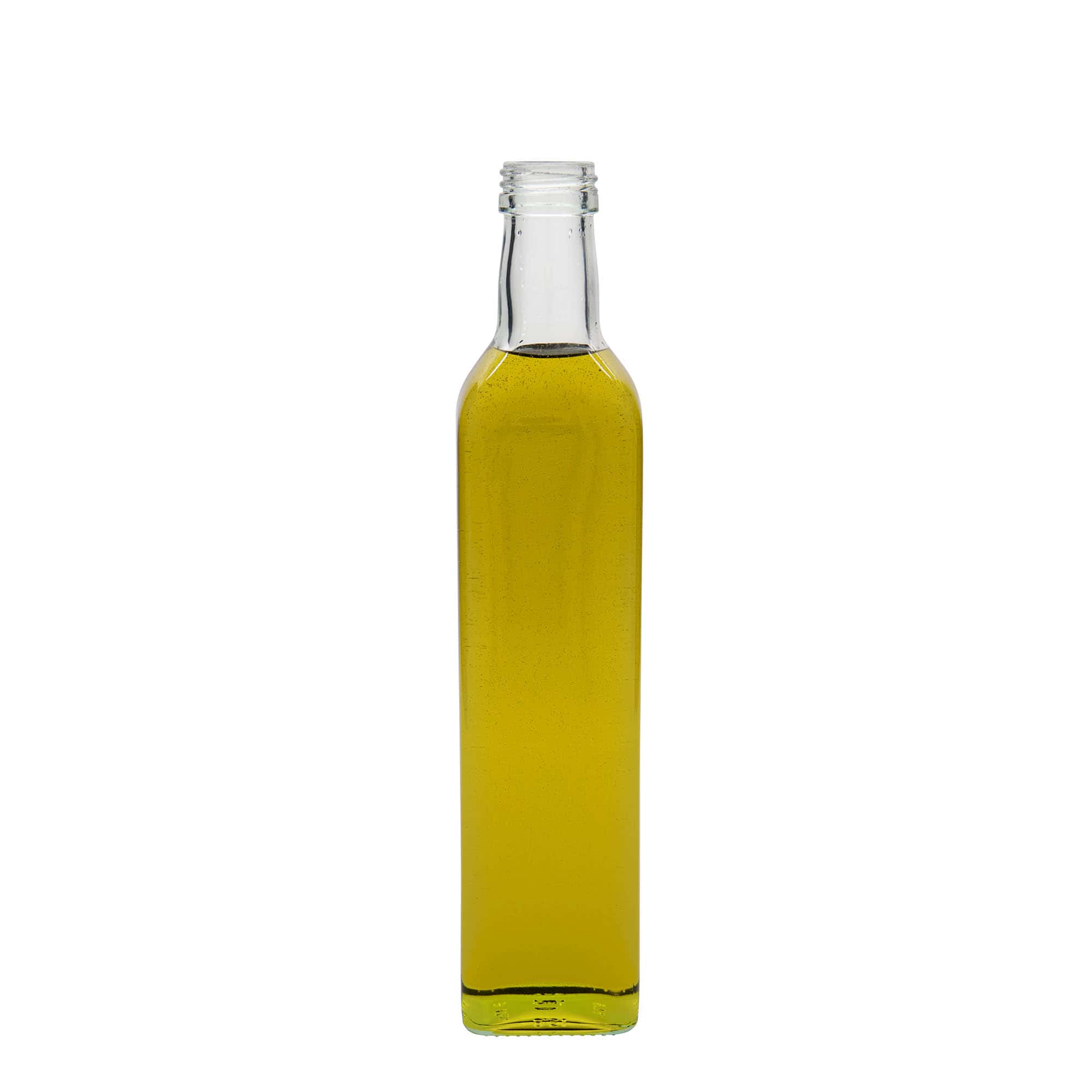 500 ml Glasflasche „Marasca“, quadratisch, Mündung: PP 31,5