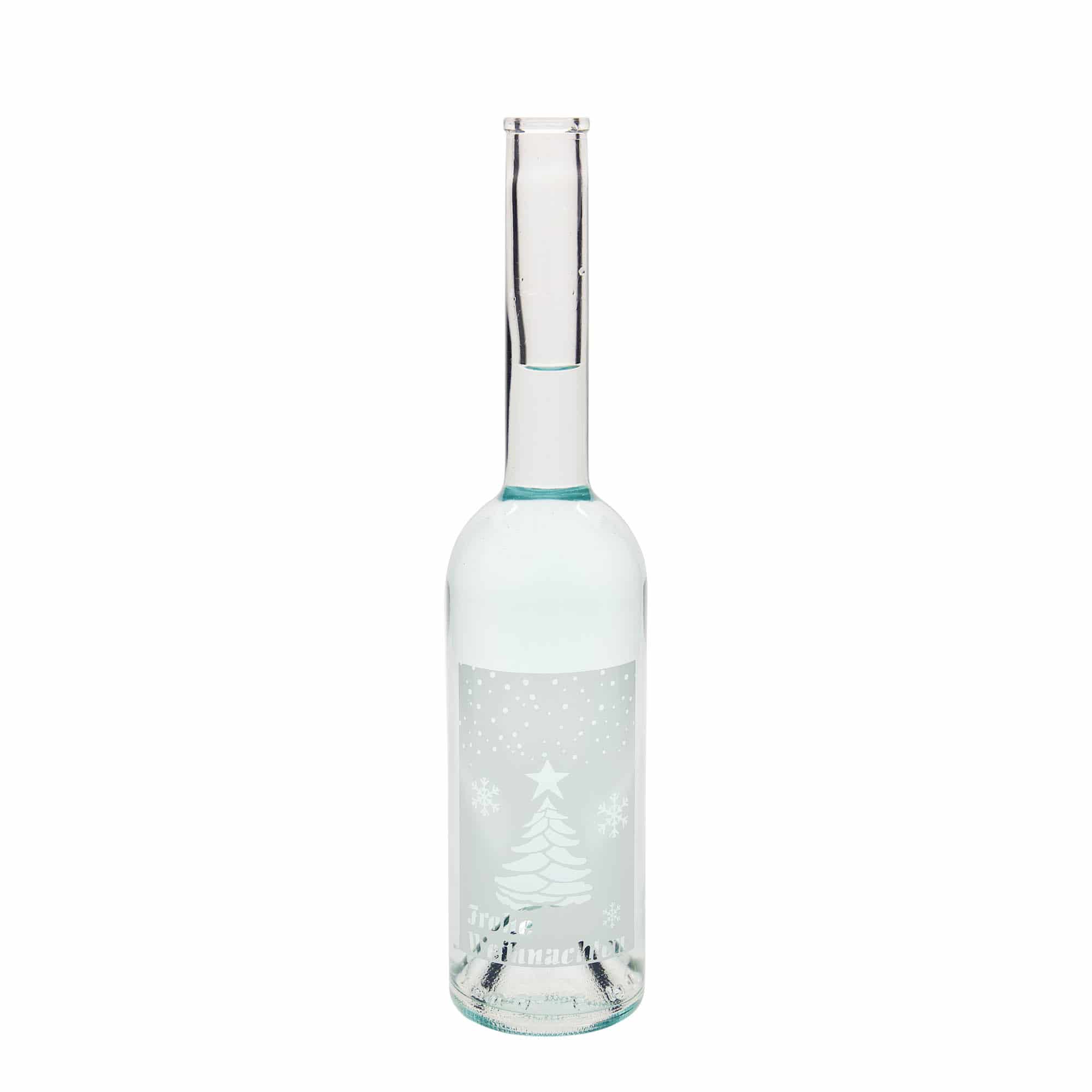 500 ml Glasflasche „Opera“, Motiv: Weiße Weihnachten, Mündung: Kork
